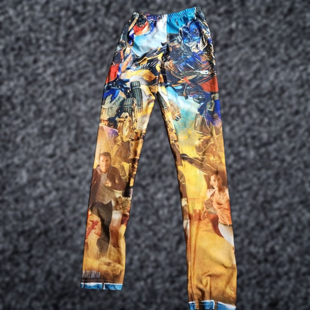 Revenge Womens M Transformers Leggings Green Skinny Activewear Gym Yoga Size 32" / US 10 / IT 46 - 1 Thumbnail