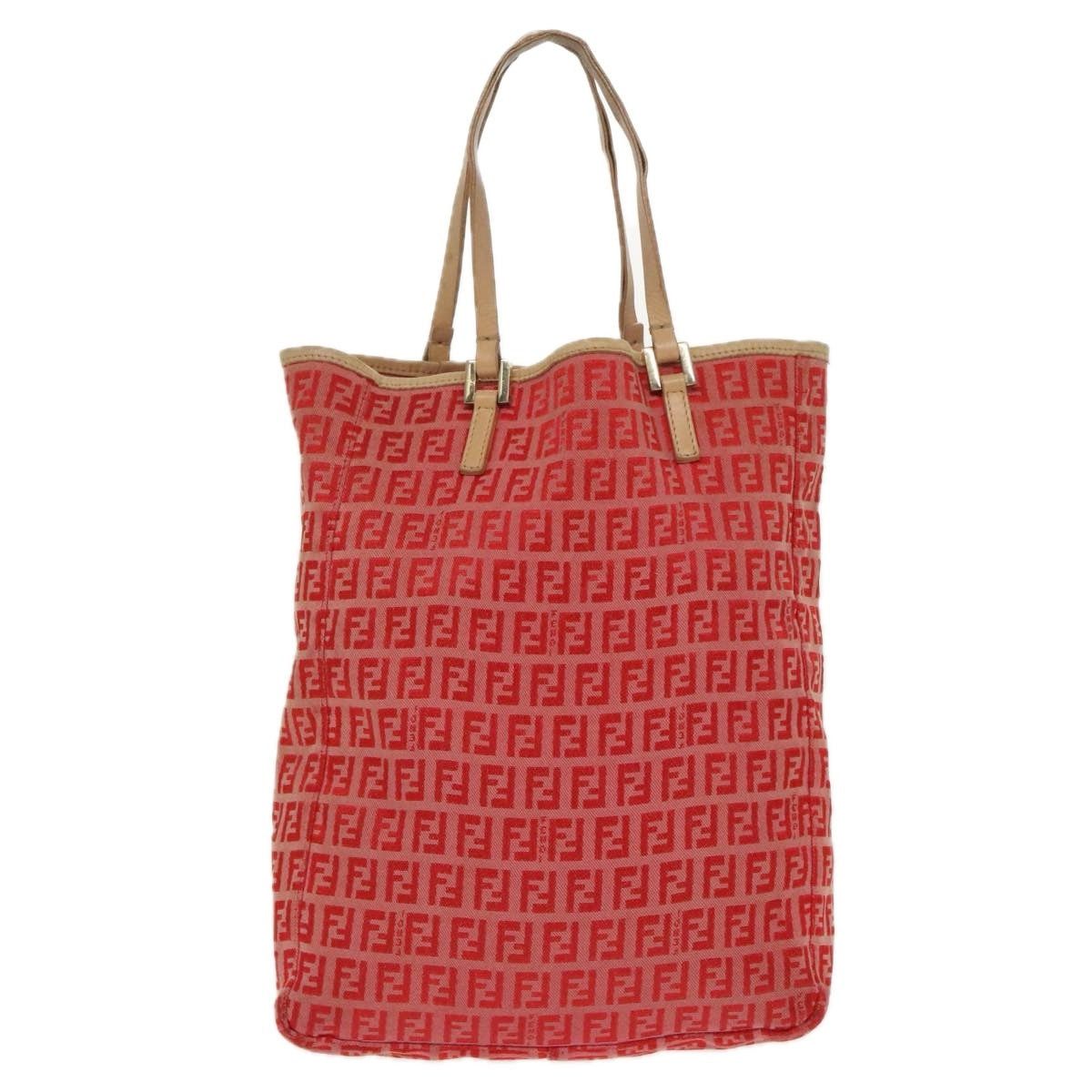 Fendi FENDI Zucchino Canvas Hand Bag Red Gold Size ONE SIZE - 2 Thumbnail