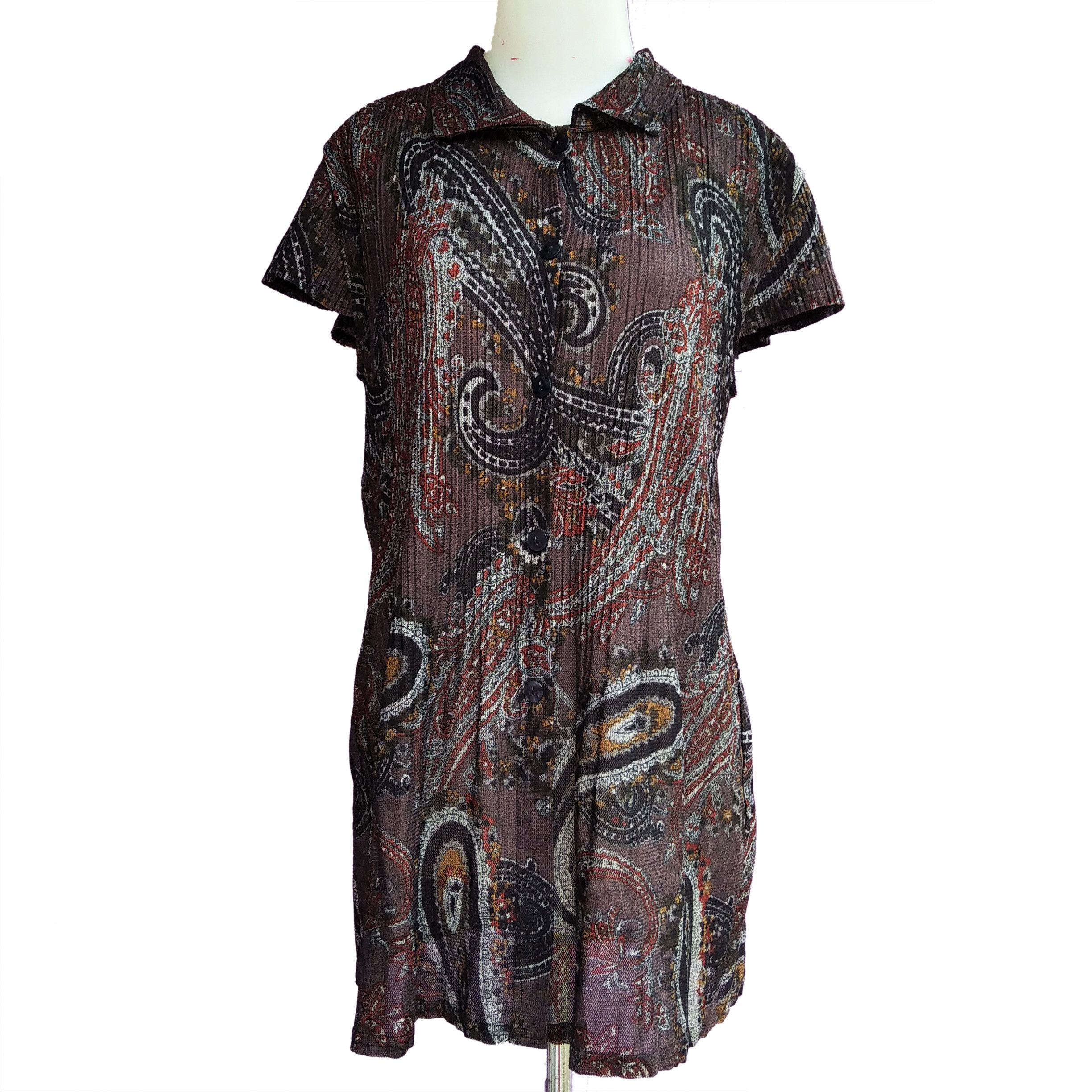 Vintage 90's ATON ROSE Japanese Brand Pleated Blouse
