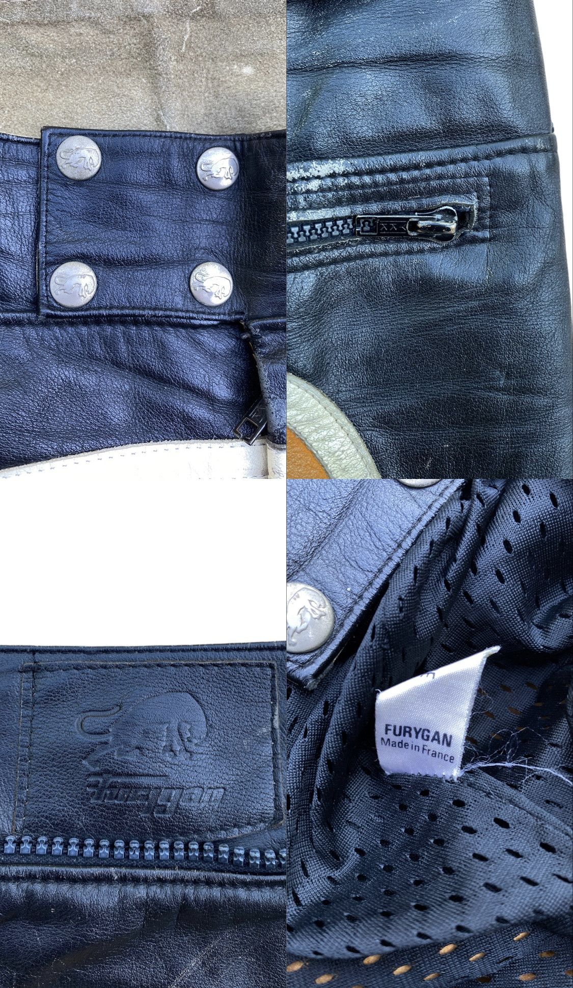 Genuine Leather Vintage 70s Furygan Moto Racing Distressed Leather Pants Size US 29 - 9 Thumbnail
