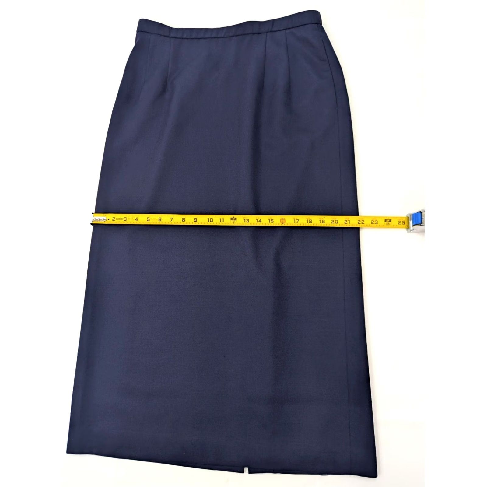 Pendleton VINTAGE Pendleton Maxi Skirt Women 14 Navy Blue Wool Lined 32x35 90s Pattern Women Size 36" / US 14 / IT 50 - 4 Thumbnail