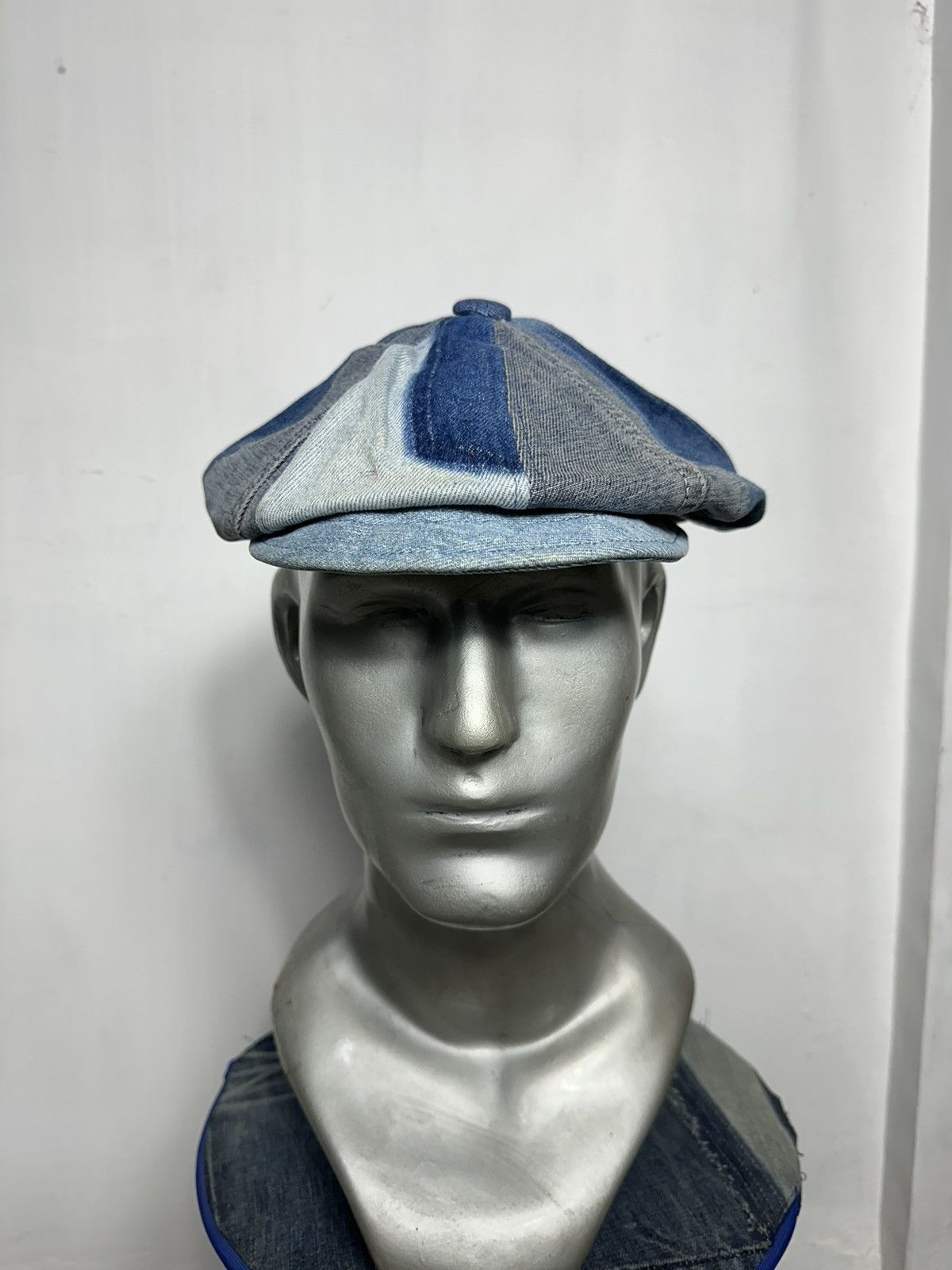 Art Comes First Custom Made Denim patchwork Newsboy hats Size ONE SIZE - 4 Thumbnail