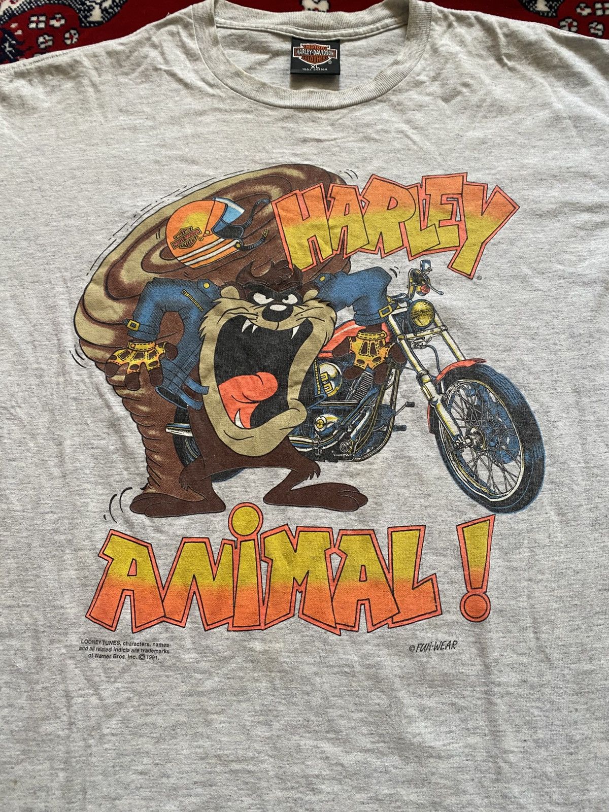 Harley Davidson 1991 Taz Mania X Harley Davidson Size US XL / EU 56 / 4 - 2 Thumbnail