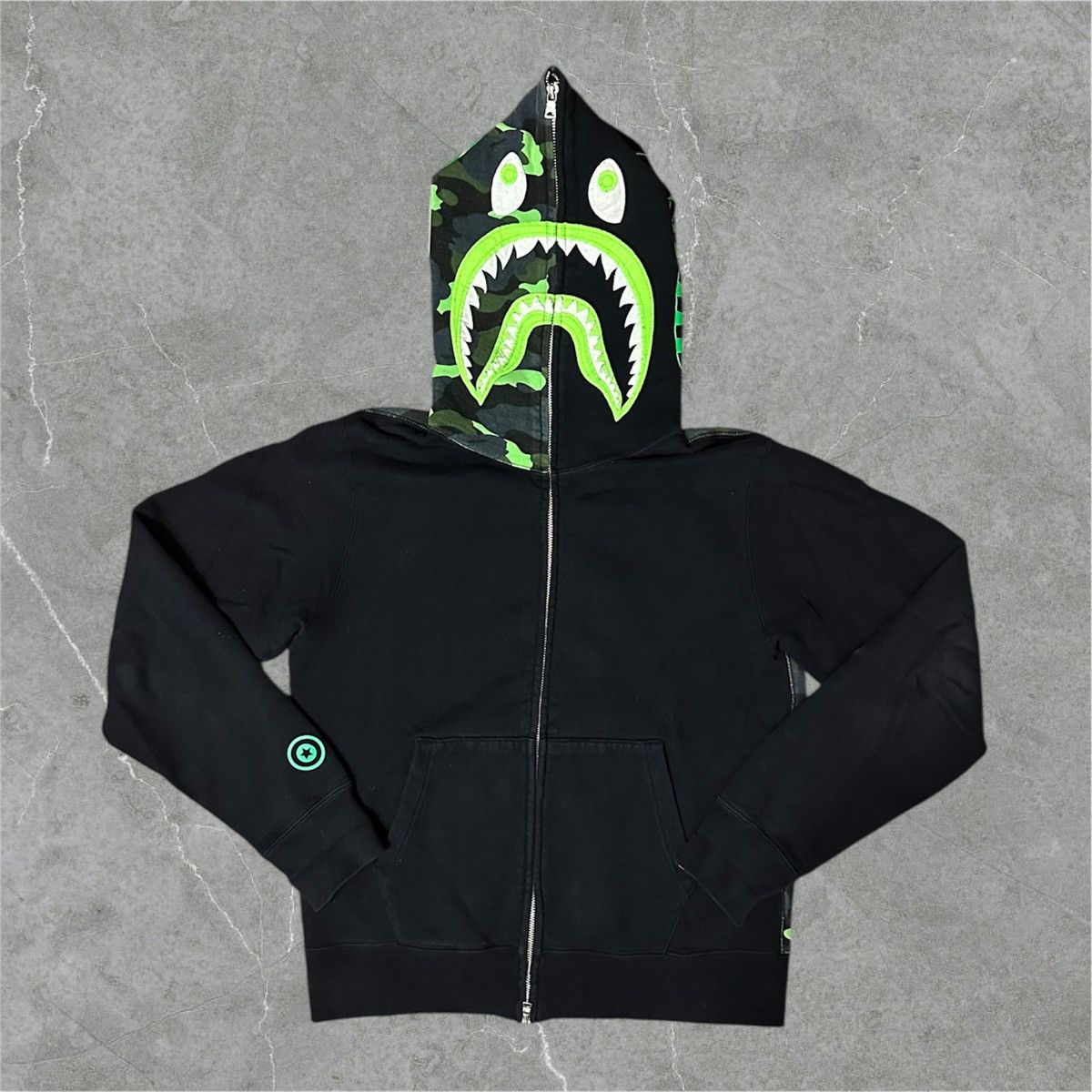 Bape Neon Shark Hoodie | Grailed