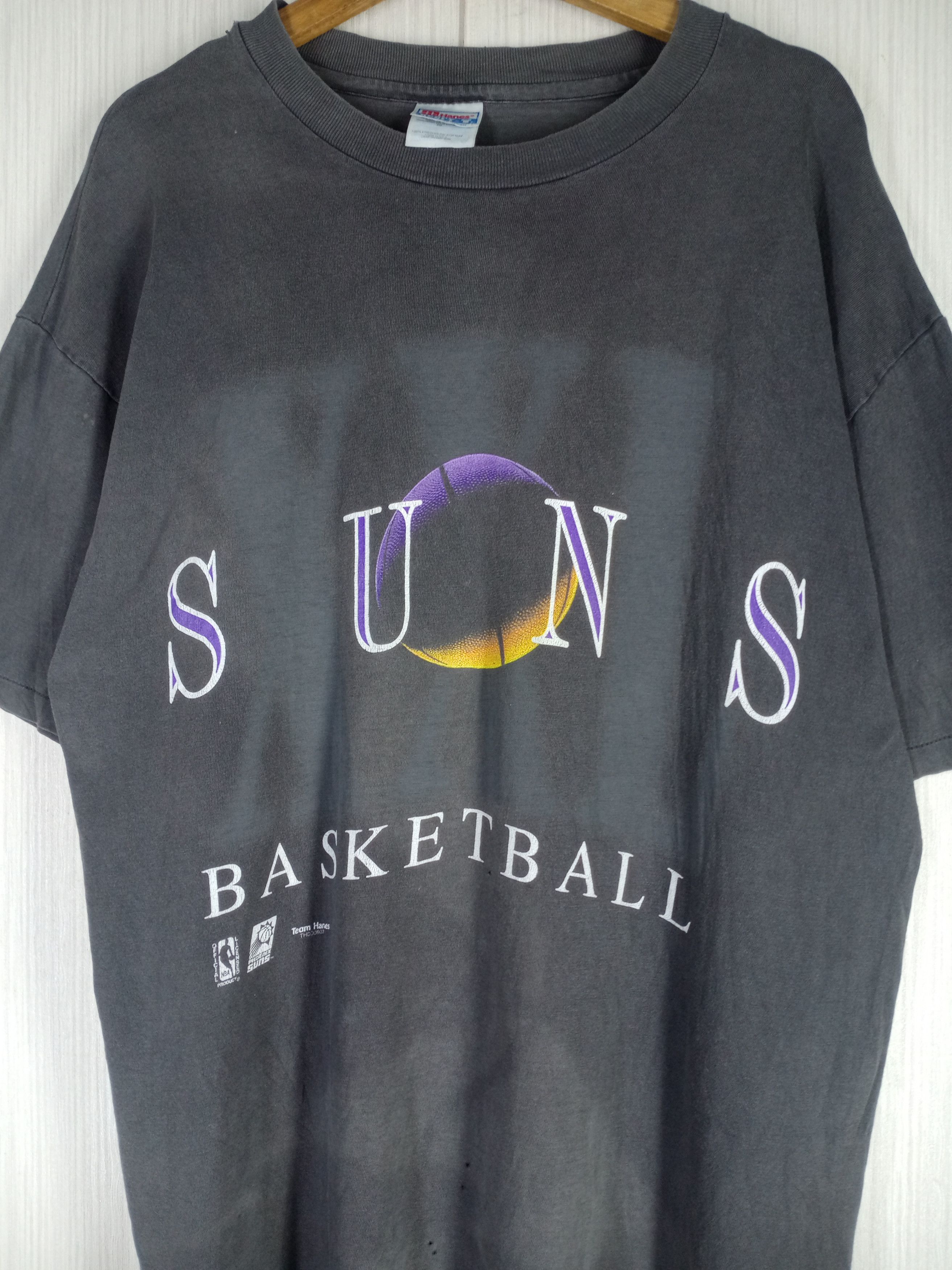 NBA × Vintage Rare Vintage 90s Pheonix Suns Basketball NBA Tshirt Size US XL / EU 56 / 4 - 2 Thumbnail