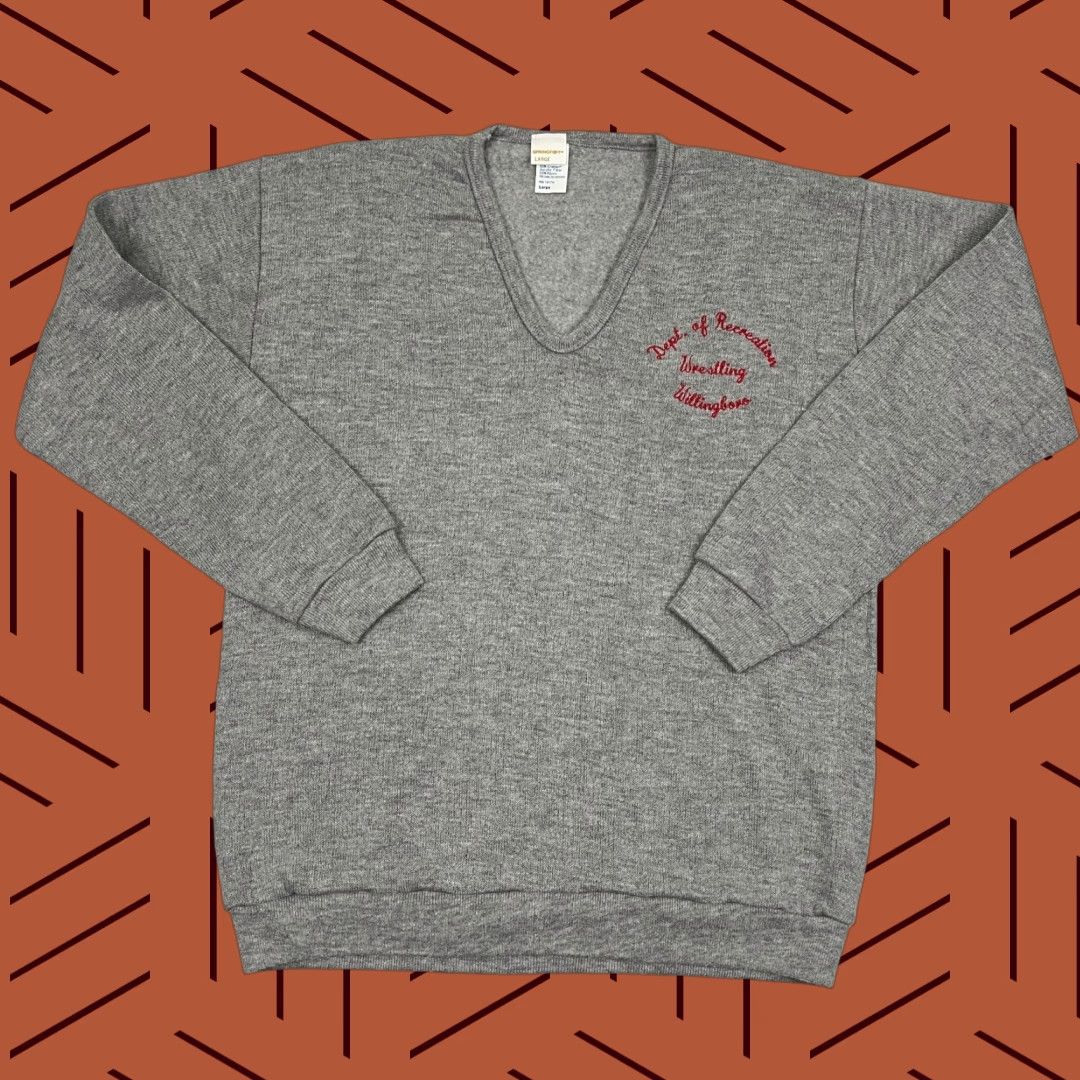 Vintage VINTAGE Springfoot Wrestling Sweatshirt Mens L Gray Jersey Knit Embroidered Logo USA Made Size US L / EU 52-54 / 3 - 1 Thumbnail