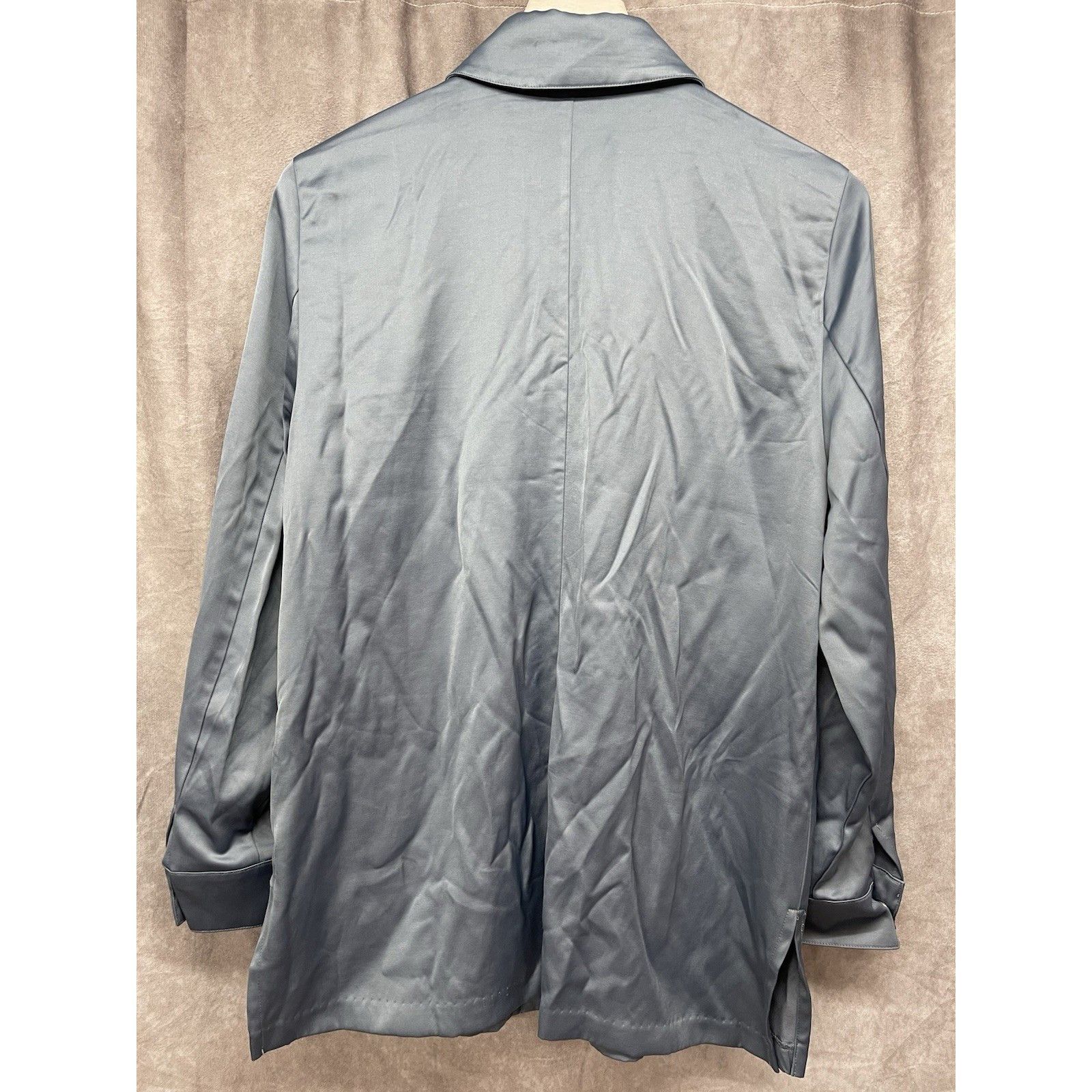 Other Chico's Blue Satin Utility Jacket Size 2 (12/14) Women's Ful Size ONE SIZE - 9 Thumbnail