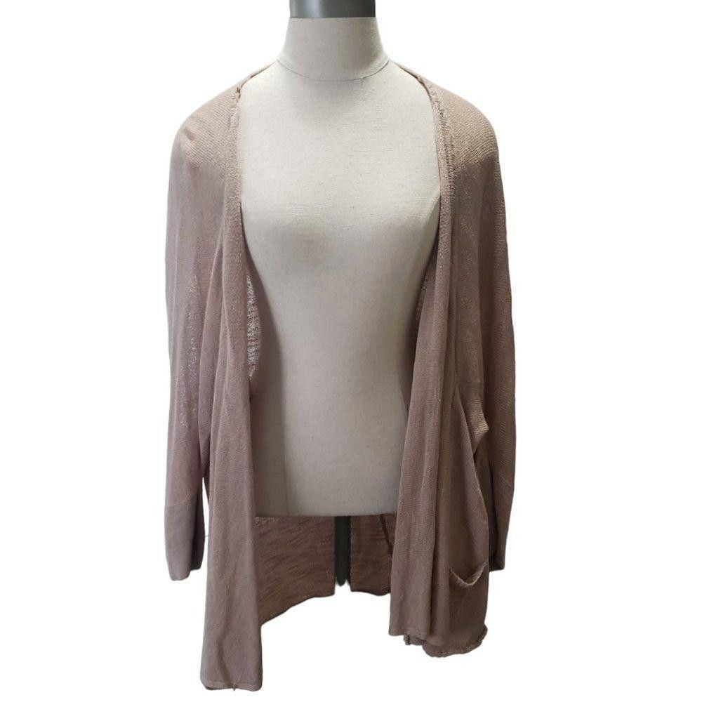 Designer Ct1396 Cable & Gauge Open Cardigan Tan Sweater Xl Size XL / US 12-14 / IT 48-50 - 1 Thumbnail