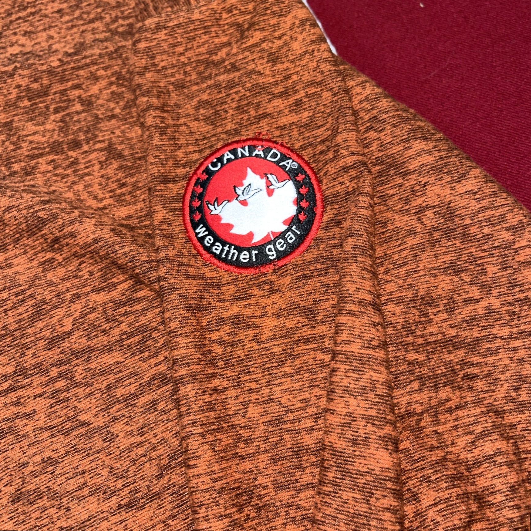 Vintage Canada Weather Gear Shirt M Brown Marled Mock Neck Pullover Cinch Tie Hem Logo Arm Patch Women's Long Sleeve Athletic Regular Size M Size M / US 6-8 / IT 42-44 - 2 Thumbnail