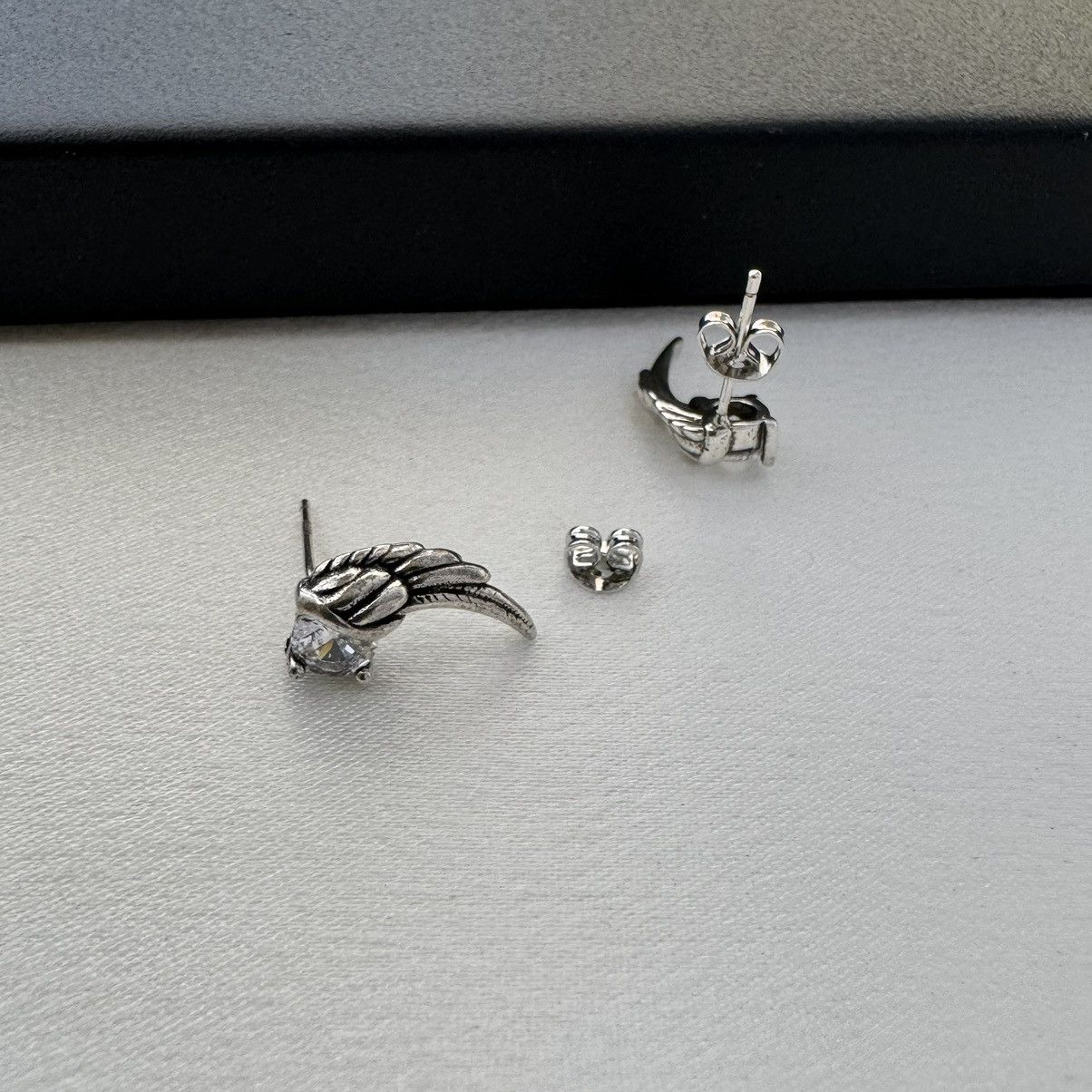 Other CZ Angel Wings Stud Earrings for Men Women Size ONE SIZE - 4 Thumbnail