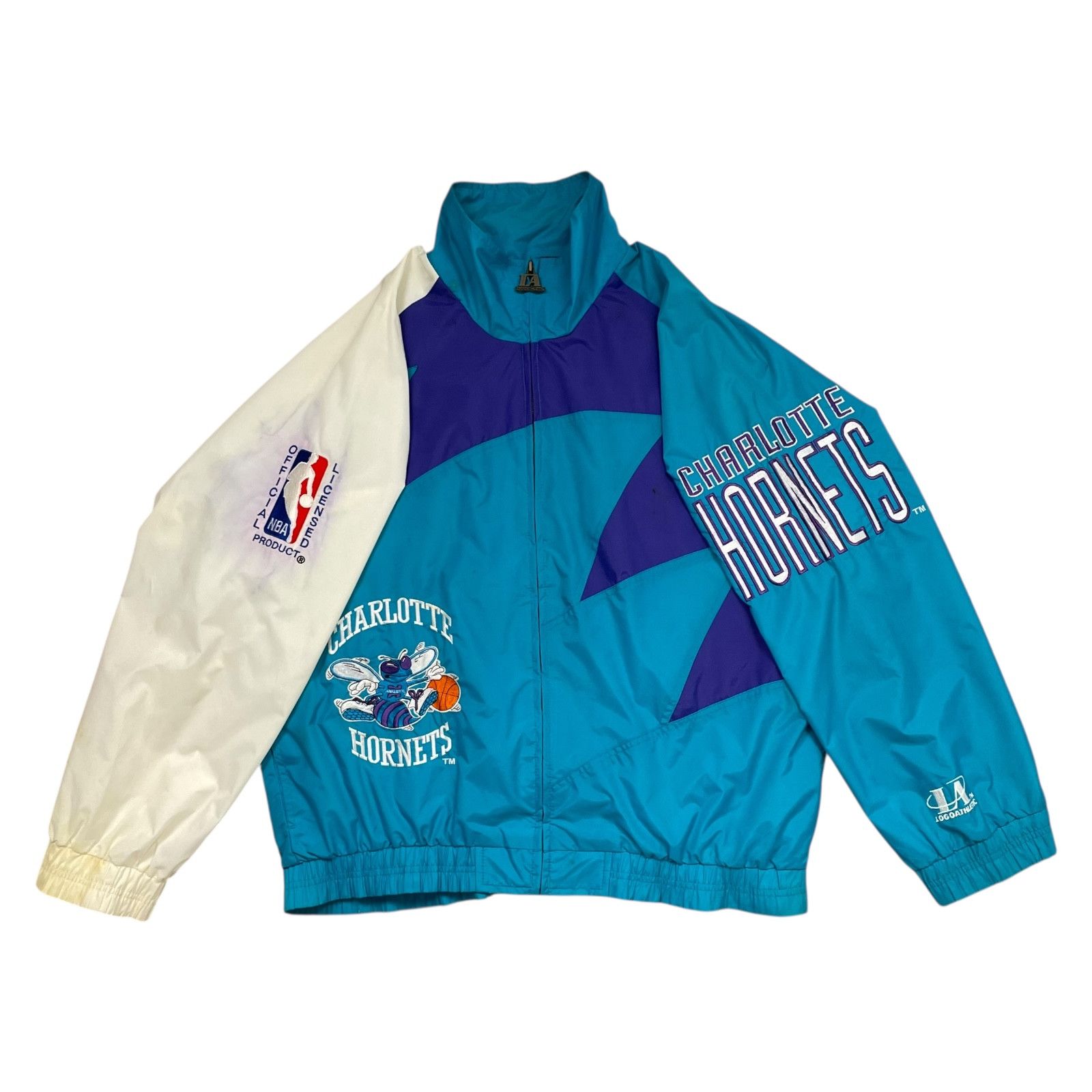 NBA VTG 90s CHARLOTTE HORNETS LOGO ATHLETIC SHARKTOOTH JACKET Size US L / EU 52-54 / 3 - 1 Thumbnail