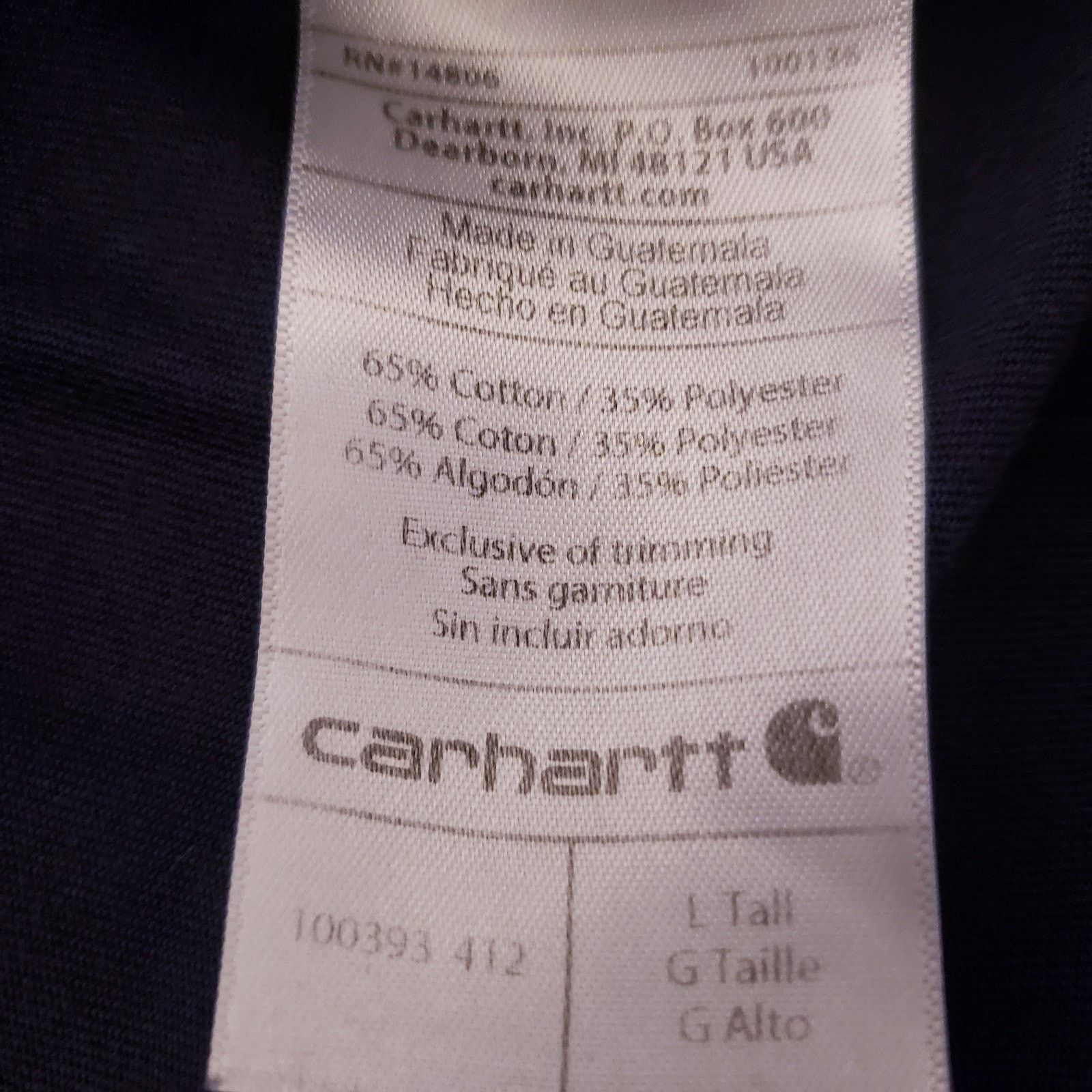 Carhartt Carhartt Men's Long Sleeve Relaxed Pocket Navy Large #D73C Size US L / EU 52-54 / 3 - 5 Thumbnail