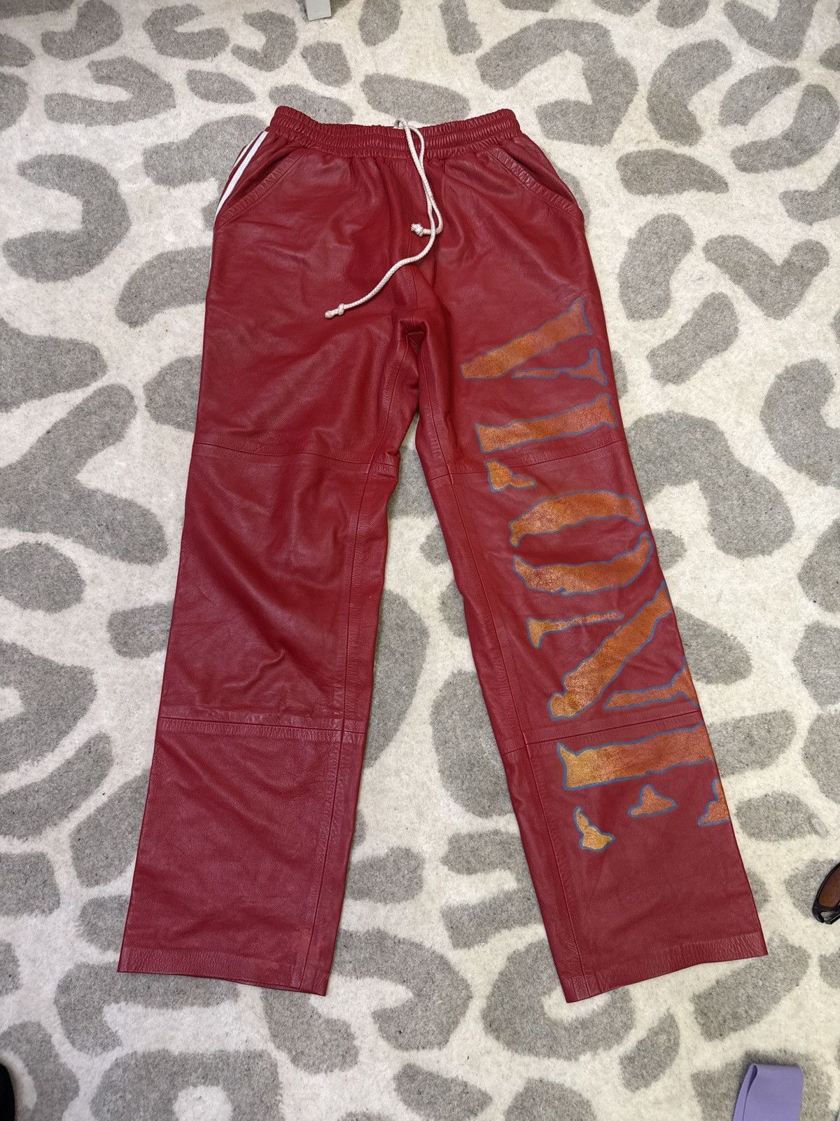 Vlone Red Vlone Leather Track pants Size US 32 / EU 48 - 1 Thumbnail