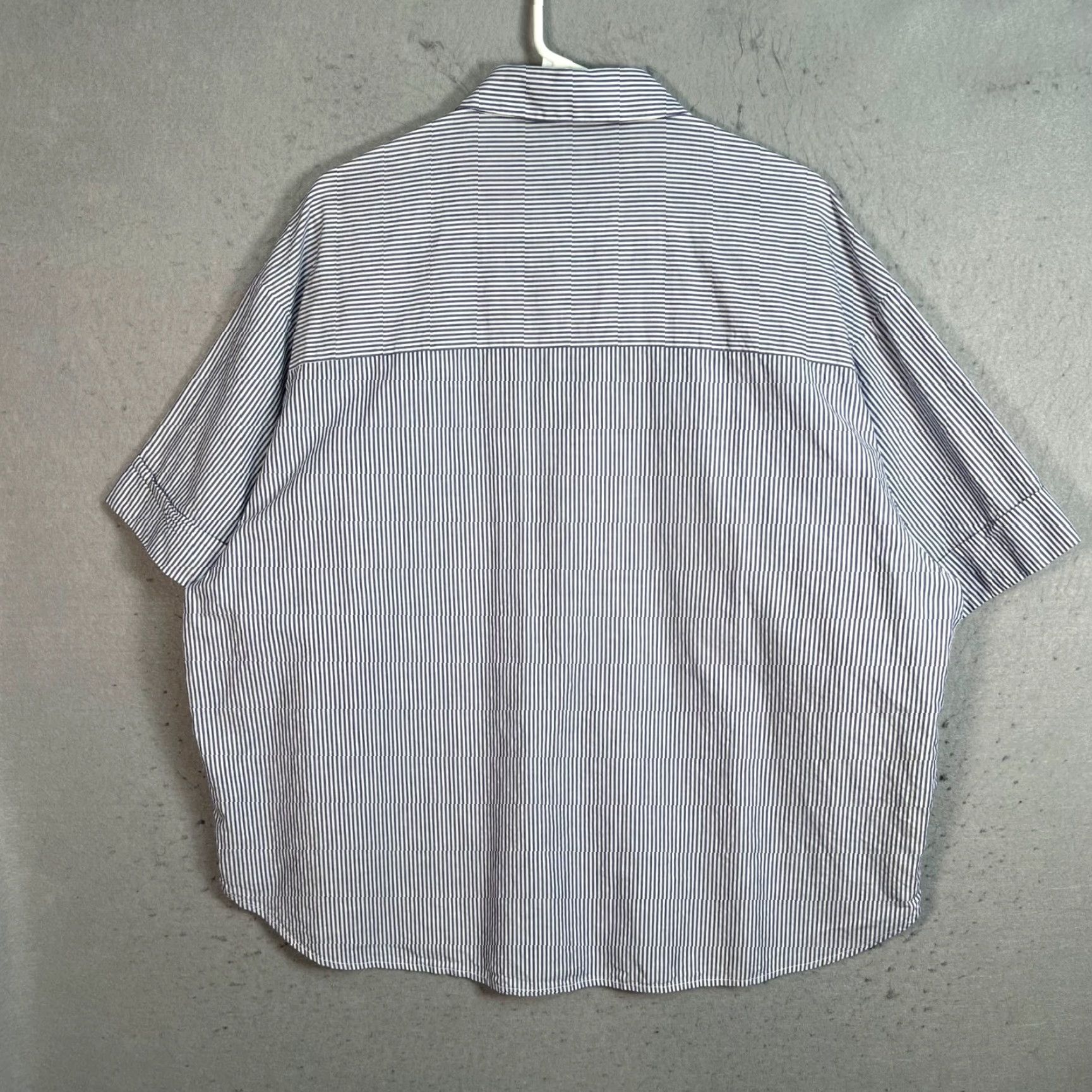 Zara Zara Shirt Striped Short Sleeve Button-Up Blue White Womens Medium Cotton Size M / US 6-8 / IT 42-44 - 2 Thumbnail