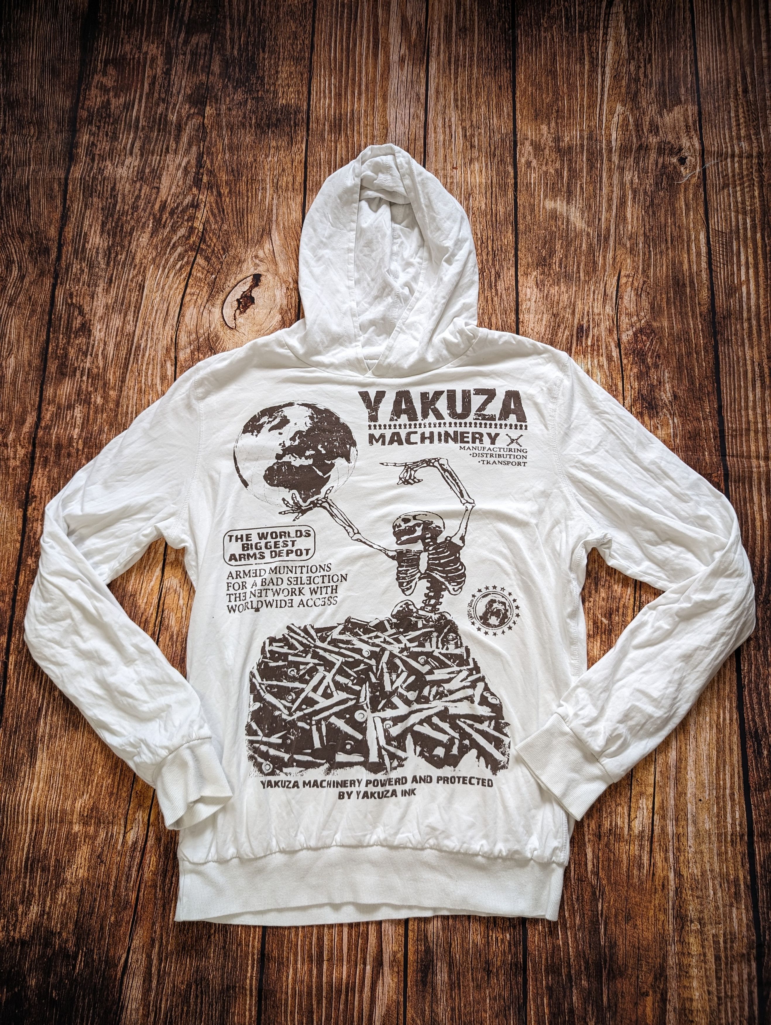 Japanese Brand × Vintage White Yakuza machinery reversible hoodie Size US M / EU 48-50 / 2 - 1 Thumbnail