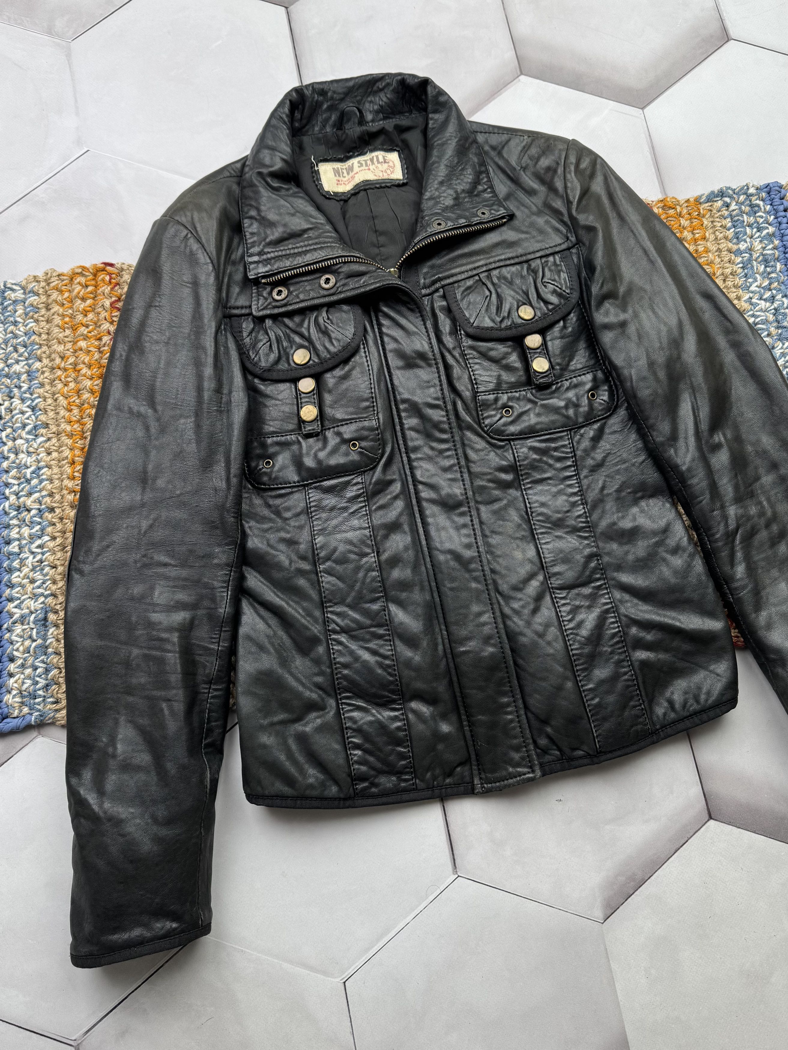 Vintage Vintage Cropped Leather Jacket Size S / US 4 / IT 40 - 2 Thumbnail