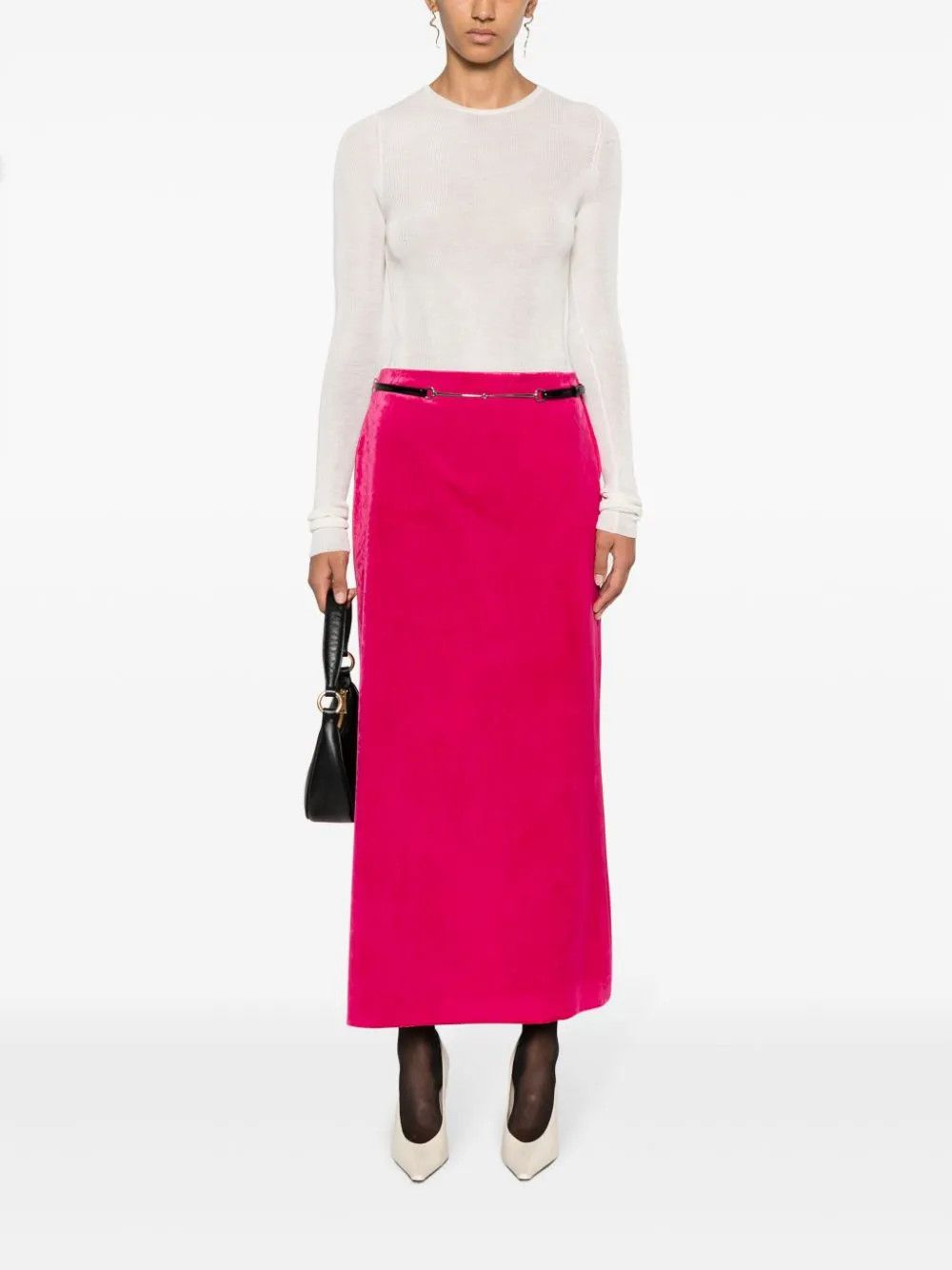 Gucci o1y0925 Maxi Skirt in Fuchsia Size 28" / US 6 / IT 42 - 5 Thumbnail