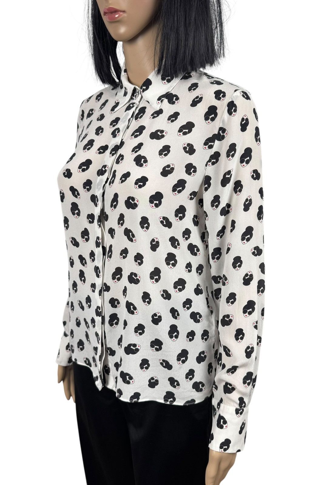 Alice + Olivia Alice + Olivia Stace Face Willa Silk Blouse Button Up Size XS / US 0-2 / IT 36-38 - 5 Thumbnail