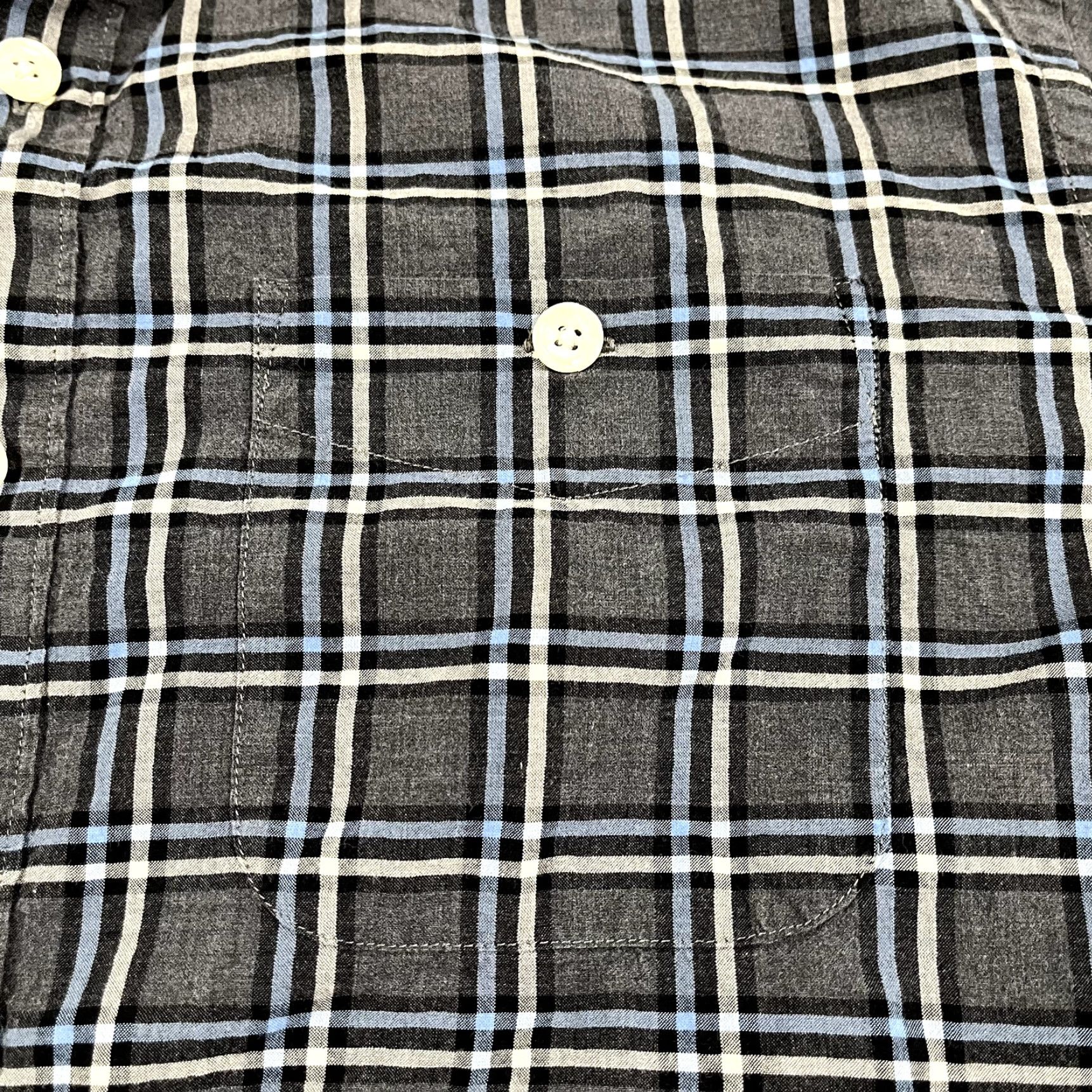 Todd Snyder TODD SNYDER Shirt Men L Gray Blue Plaid Button-Down Long Sleeve Preppy Dress Size 42R - 7 Thumbnail