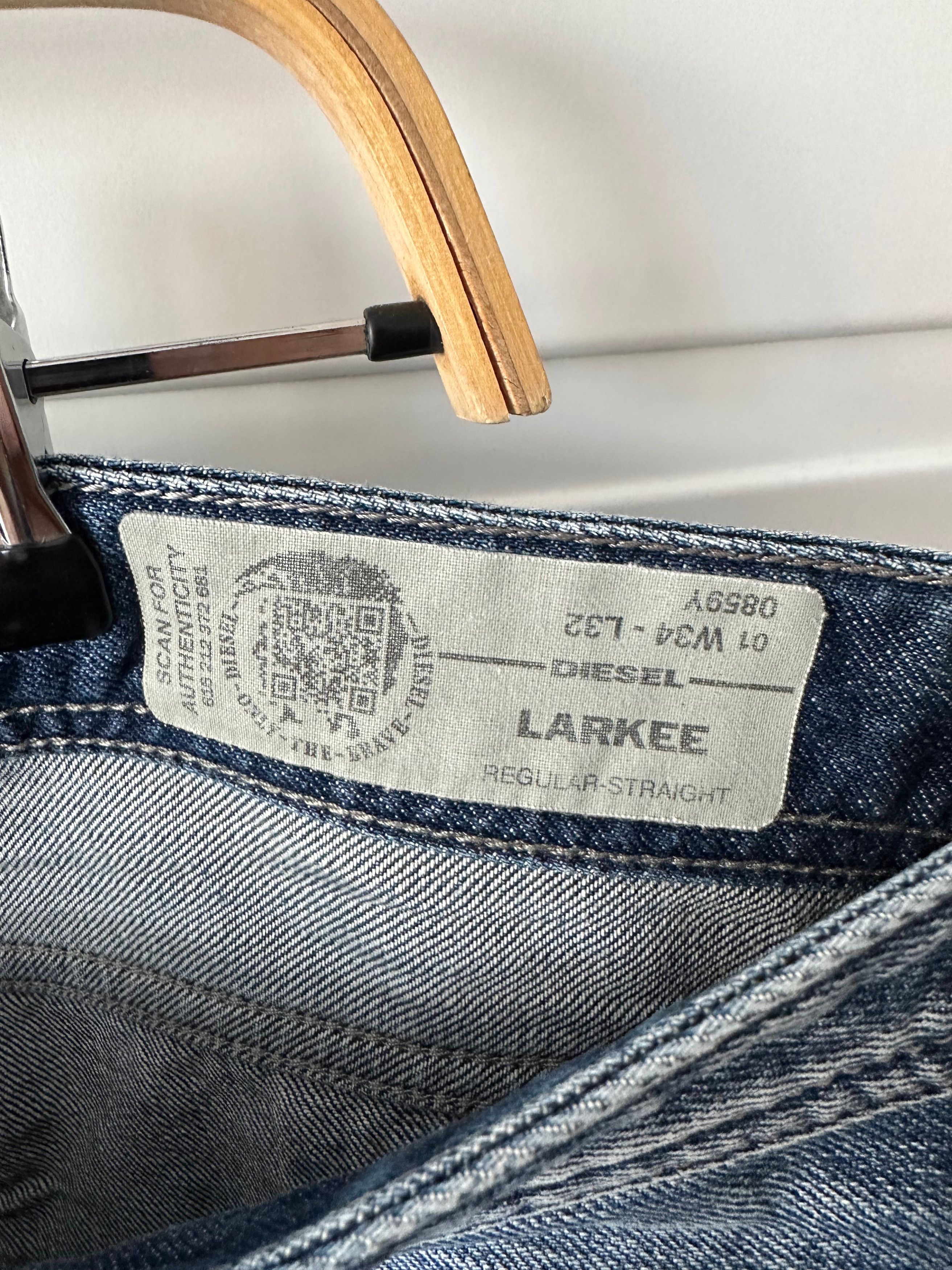 Diesel DIESEL Larkee washed blue denim regular straight pants Size US 35 - 6 Thumbnail