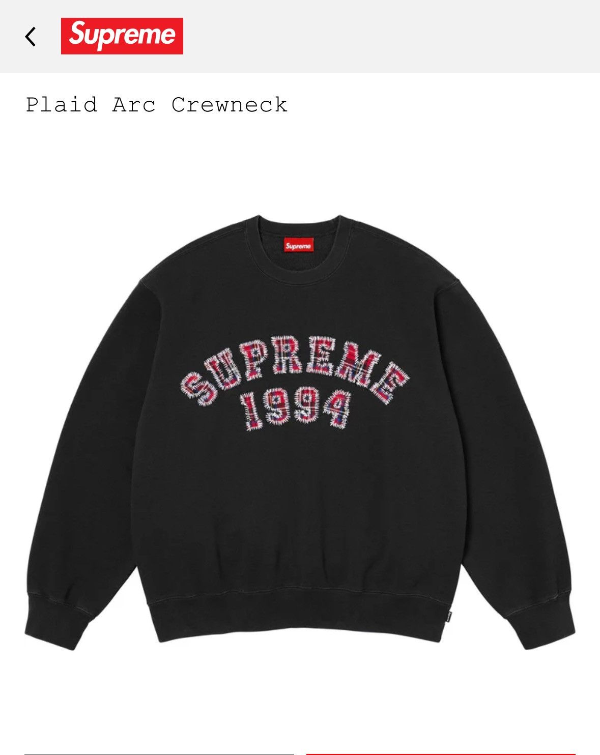 Supreme Supreme Plaid arc crewneck Size US S / EU 44-46 / 1 - 1 Thumbnail