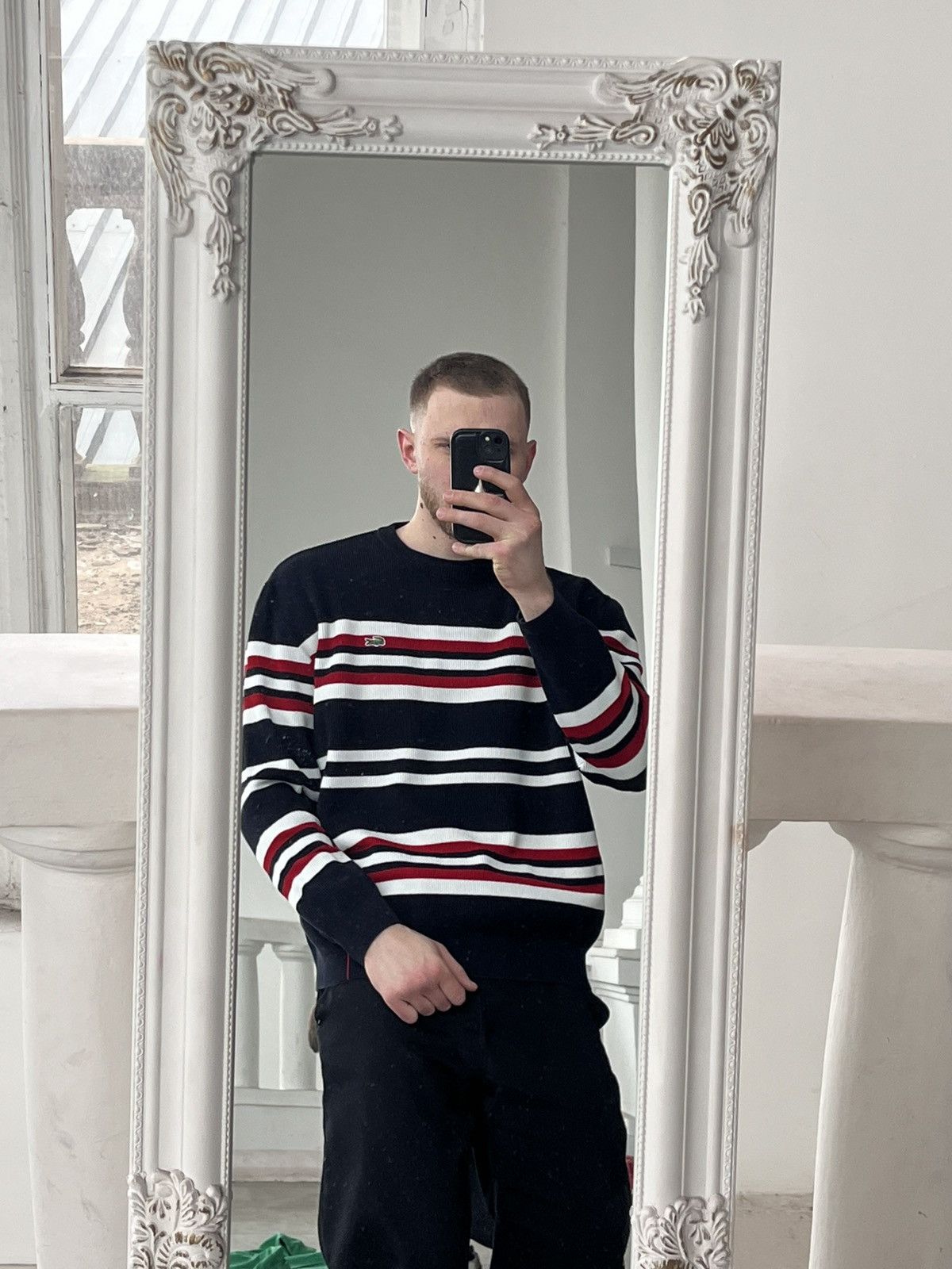 Lacoste Lacoste Made in France striped Minimalistic Sweater Y2K Size US XL / EU 56 / 4 - 2 Thumbnail