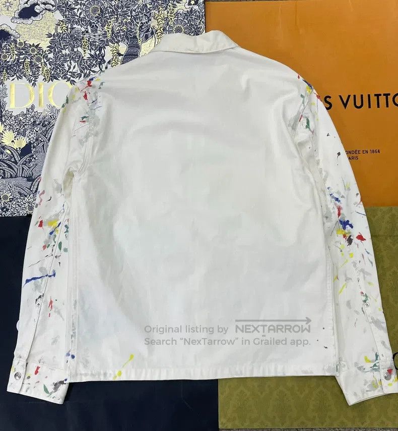 Dior Dior Beige colour splash ink denim jacket Size US S / EU 44-46 / 1 - 3 Thumbnail
