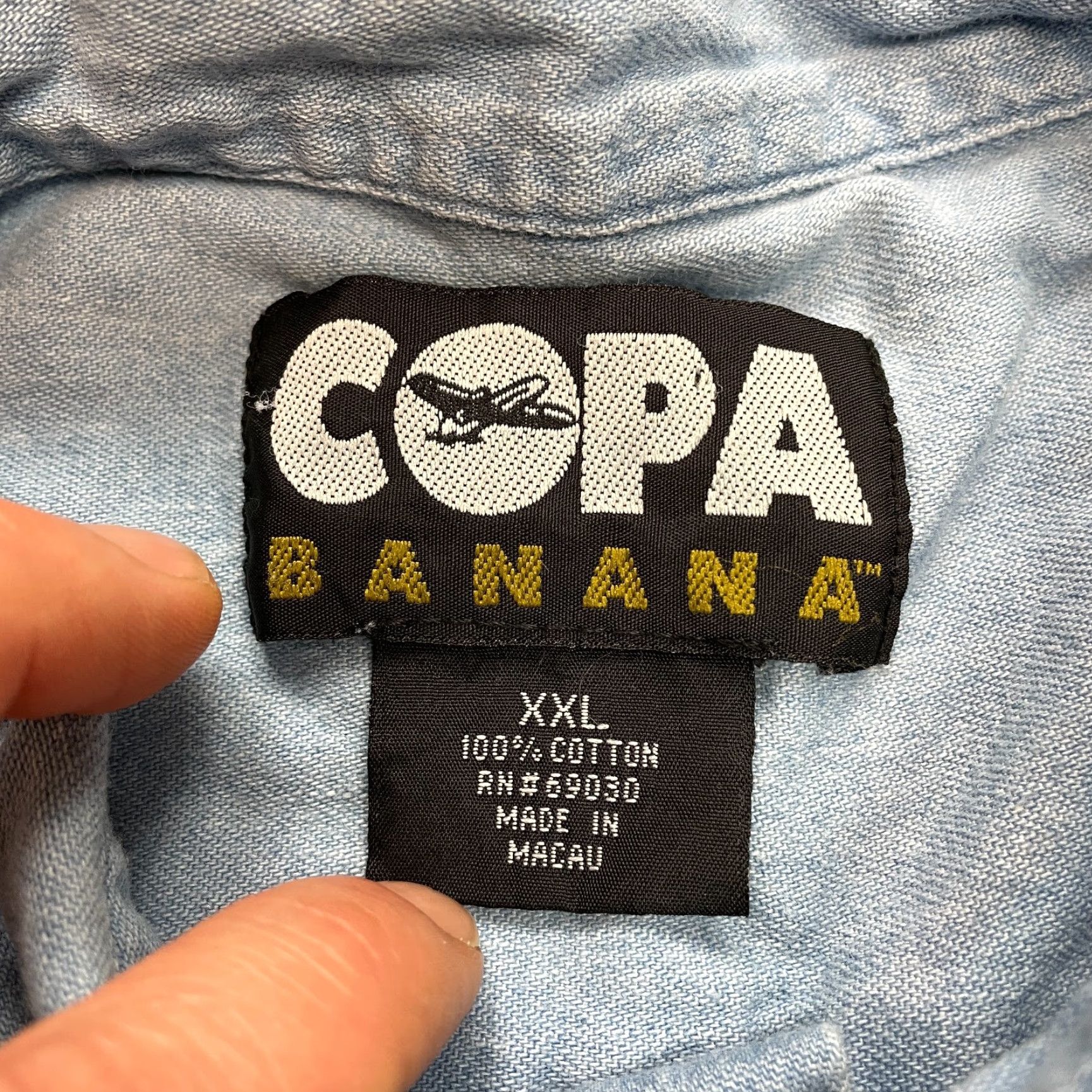 Vintage COPA Banana Shirt Button-Down Collar Pocket Tee Mens XXL Blue Short Sleeve Button Up Front Size US XXL / EU 58 / 5 - 4 Thumbnail