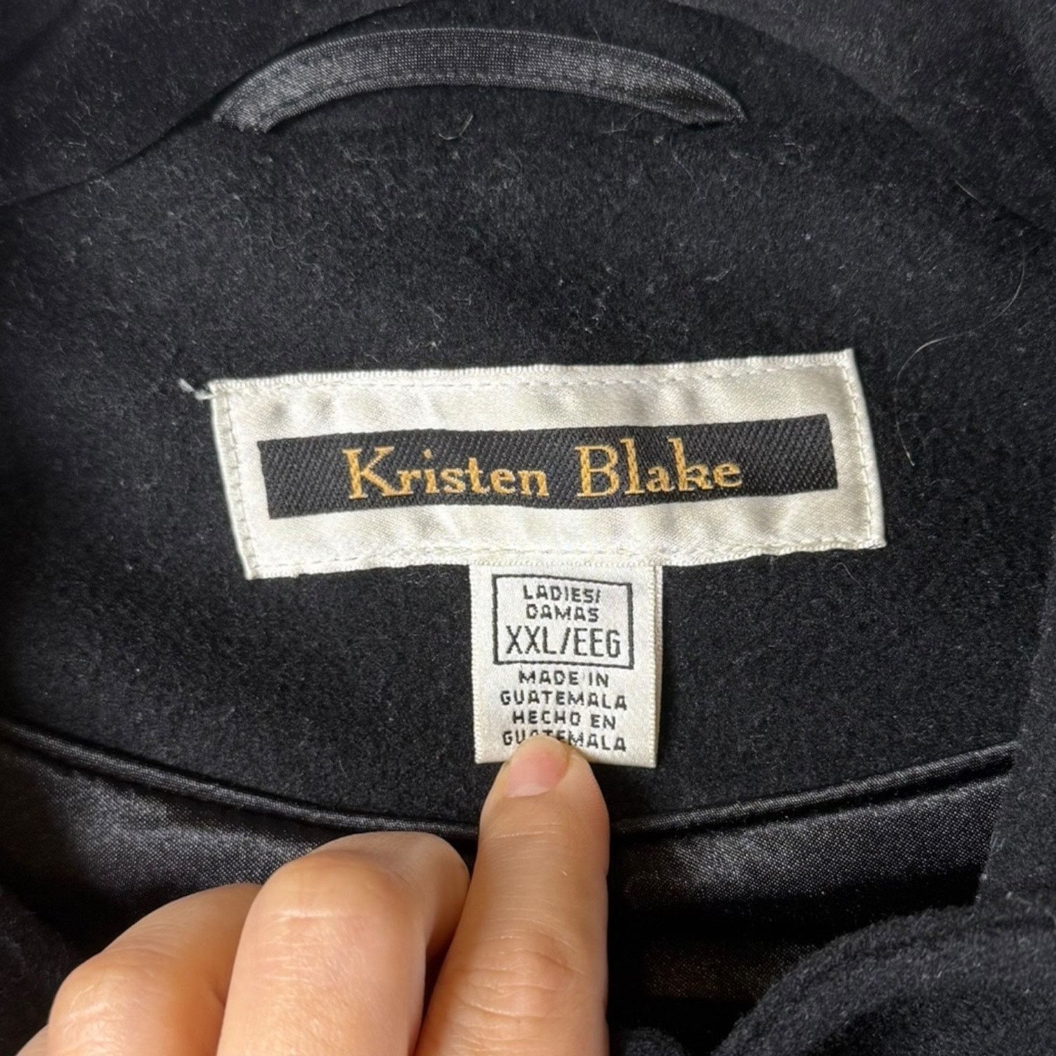 Other Kristen Blake Black Fine Australian Wool Blend Coat Size XXL Size XXL / US 16-18 / IT 52-54 - 3 Thumbnail