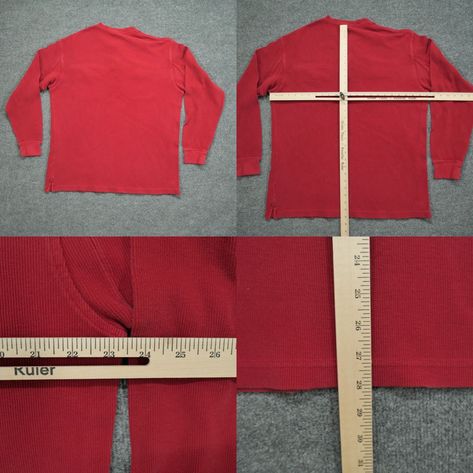 CO Duluth Shirts Mens Medium Red Henley Ribbed Pocket 90s Vintage Shirt Mens Size US M / EU 48-50 / 2 - 8 Thumbnail