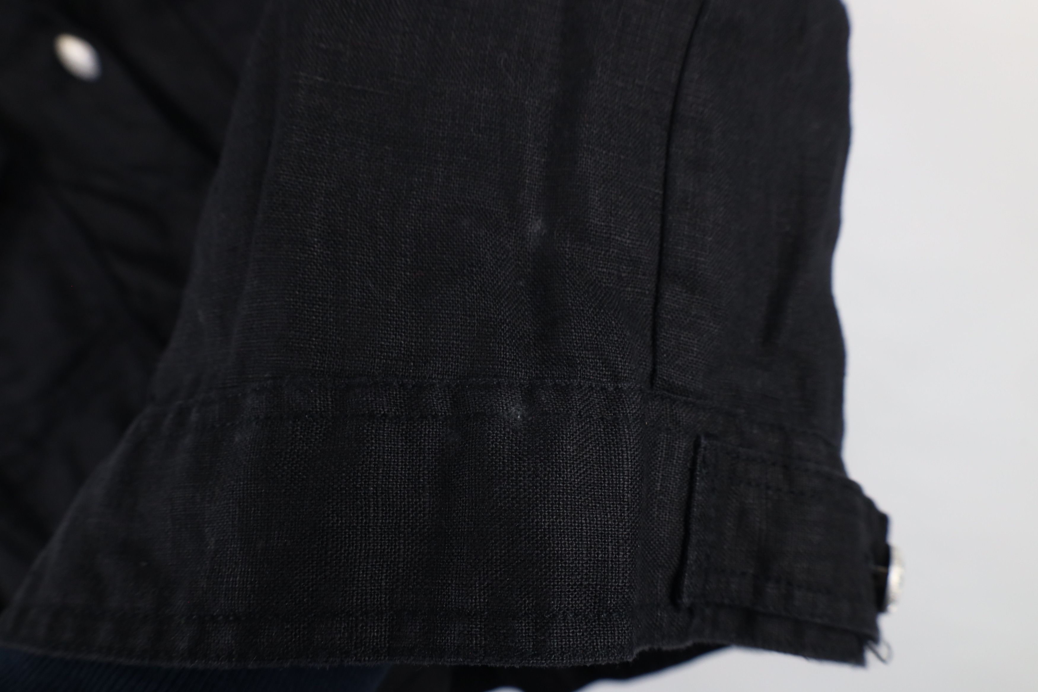 Vintage Lucy & Laurel Linen Full Button Trucker Jacket Black Size XL / US 12-14 / IT 48-50 - 9 Thumbnail