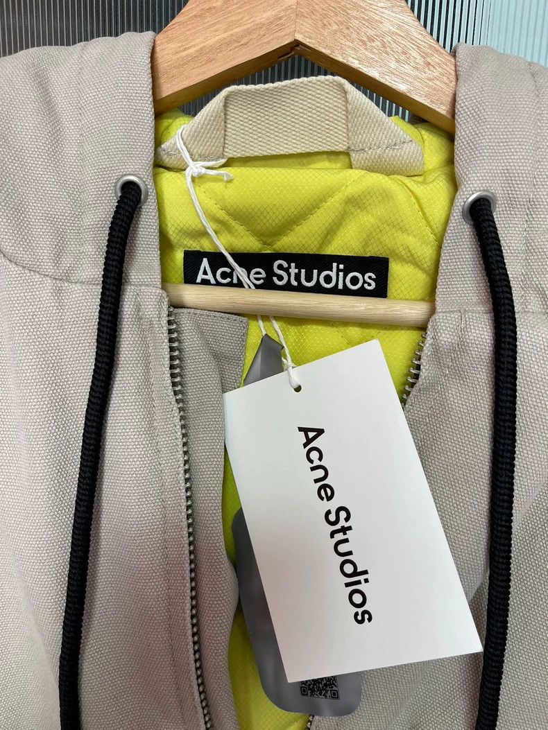 Acne Studios Acne Studios Grey leather logo drawstring loose coat Size S / US 4 / IT 40 - 2 Thumbnail