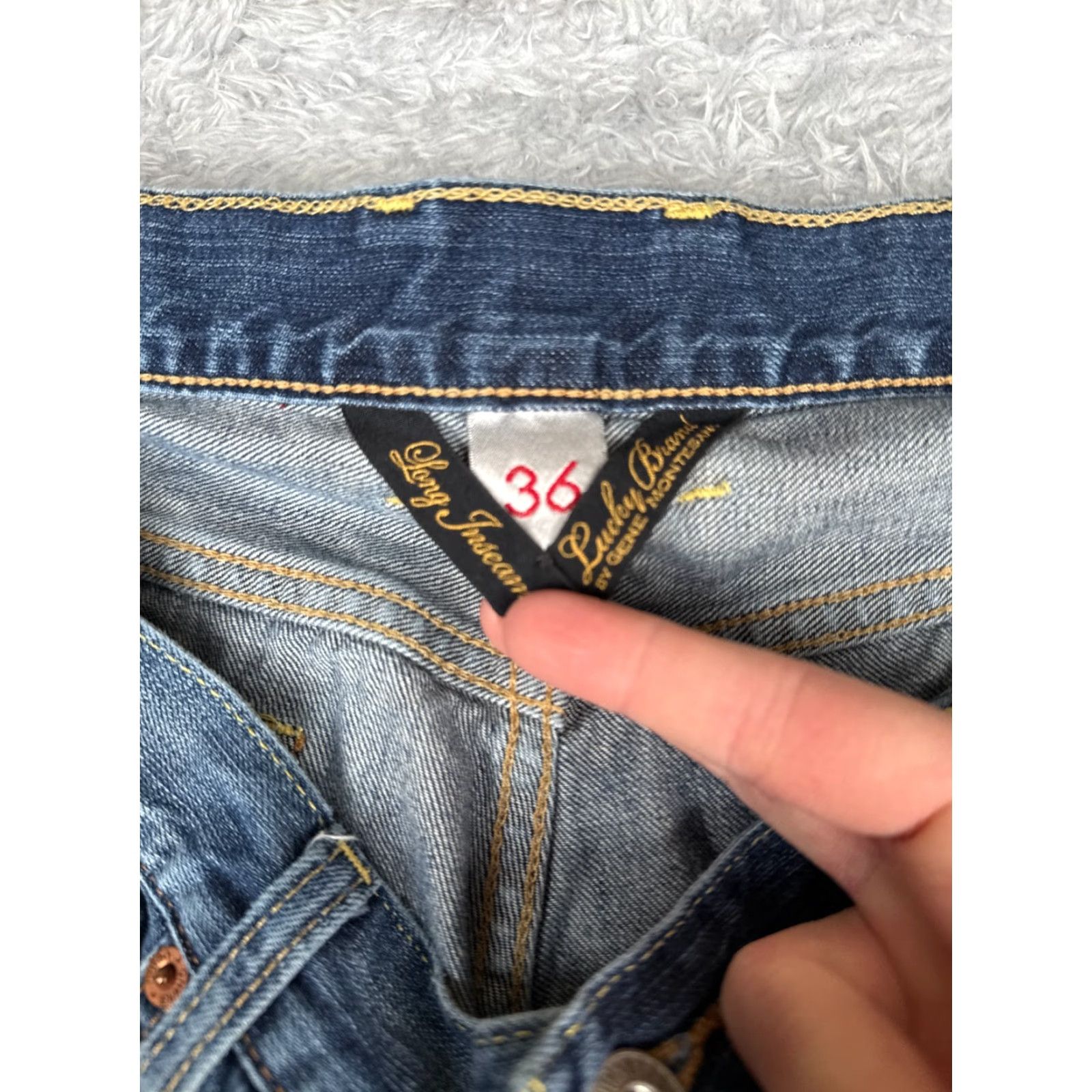 Lucky Brand VINTAGE Lucky Brand Jeans Mens 36x33 Blue Denim Bootcut Ashbury 181 100% Cotton Size US 36 / EU 52 - 6 Thumbnail