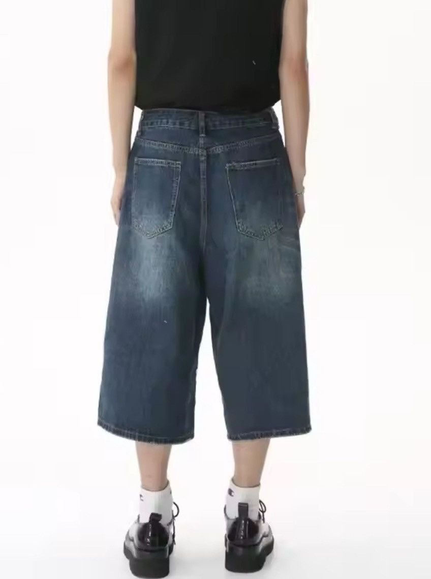 Japanese Brand Y2K Blue Short Wide Leg Jeans Unisex Size US 31 - 3 Thumbnail