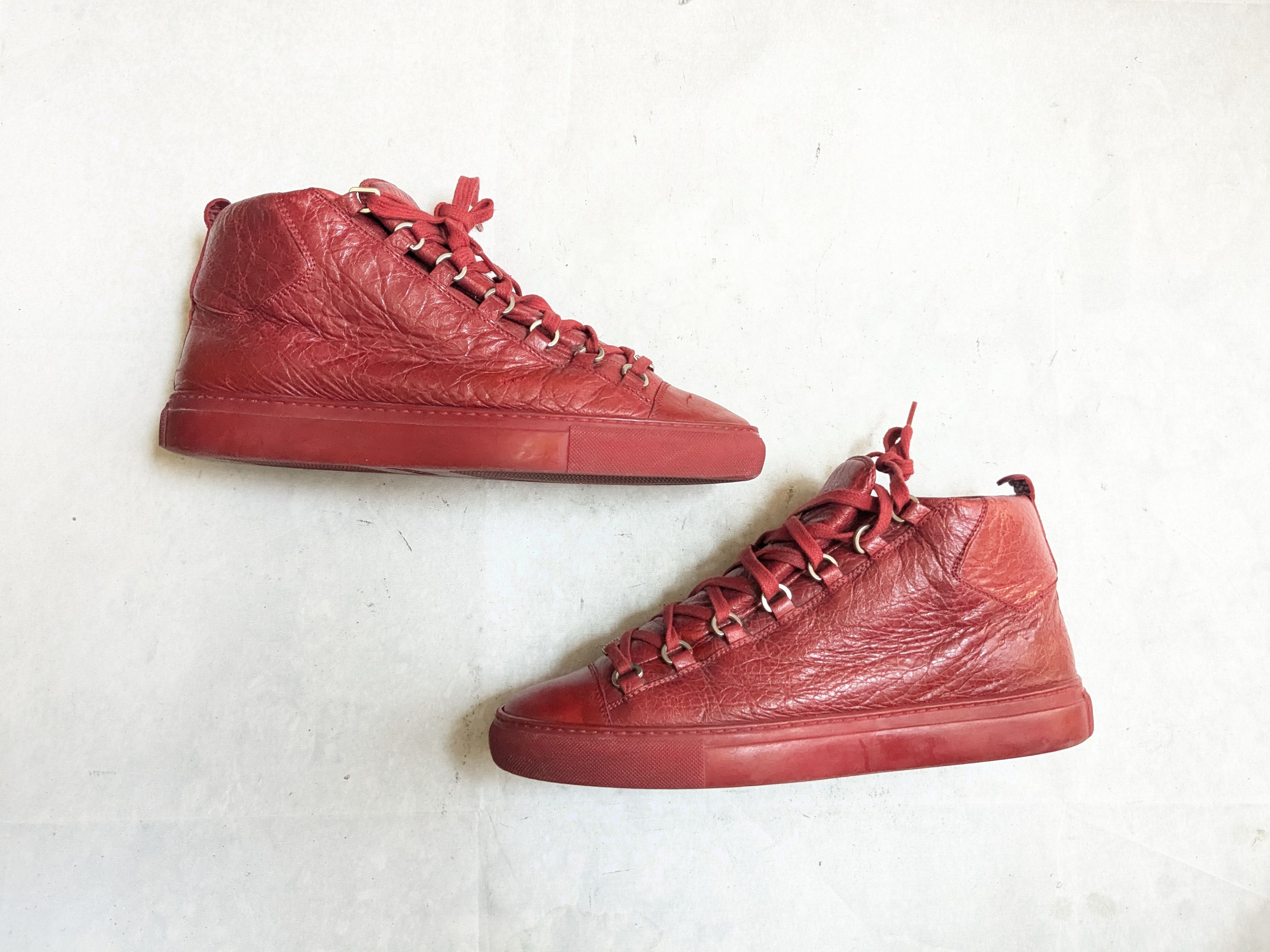 Balenciaga Balenciaga Arena Red 10 Leather High Tops Size US 10 / EU 43 - 1 Thumbnail
