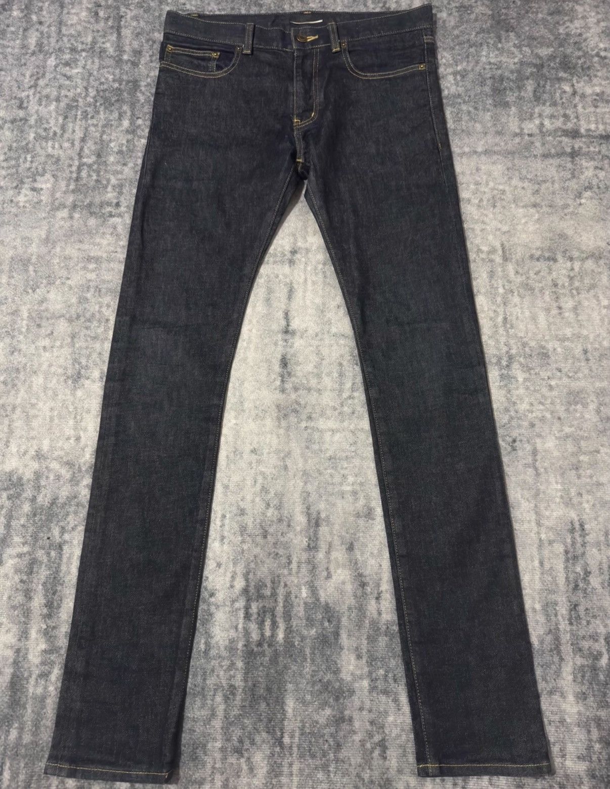 Saint Laurent Paris Saint Laurent (SLP) 13FW Dark Blue Selvedge Raw Denim Jeans Size US 31 - 1 Thumbnail