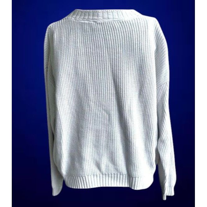 Tommy Hilfiger × Vintage Vintage Tommy Hilfiger Sweater XXL? Cream Pullover Logo Lon Size XXL / US 16-18 / IT 52-54 - 8 Thumbnail
