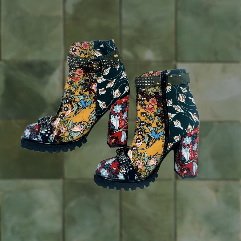 Jeffrey Campbell Jeffrey Campbell Lilith Block Chunky floral ankle heel boots Women's Size 9.5m Size US 10 / IT 40 - 1 Thumbnail