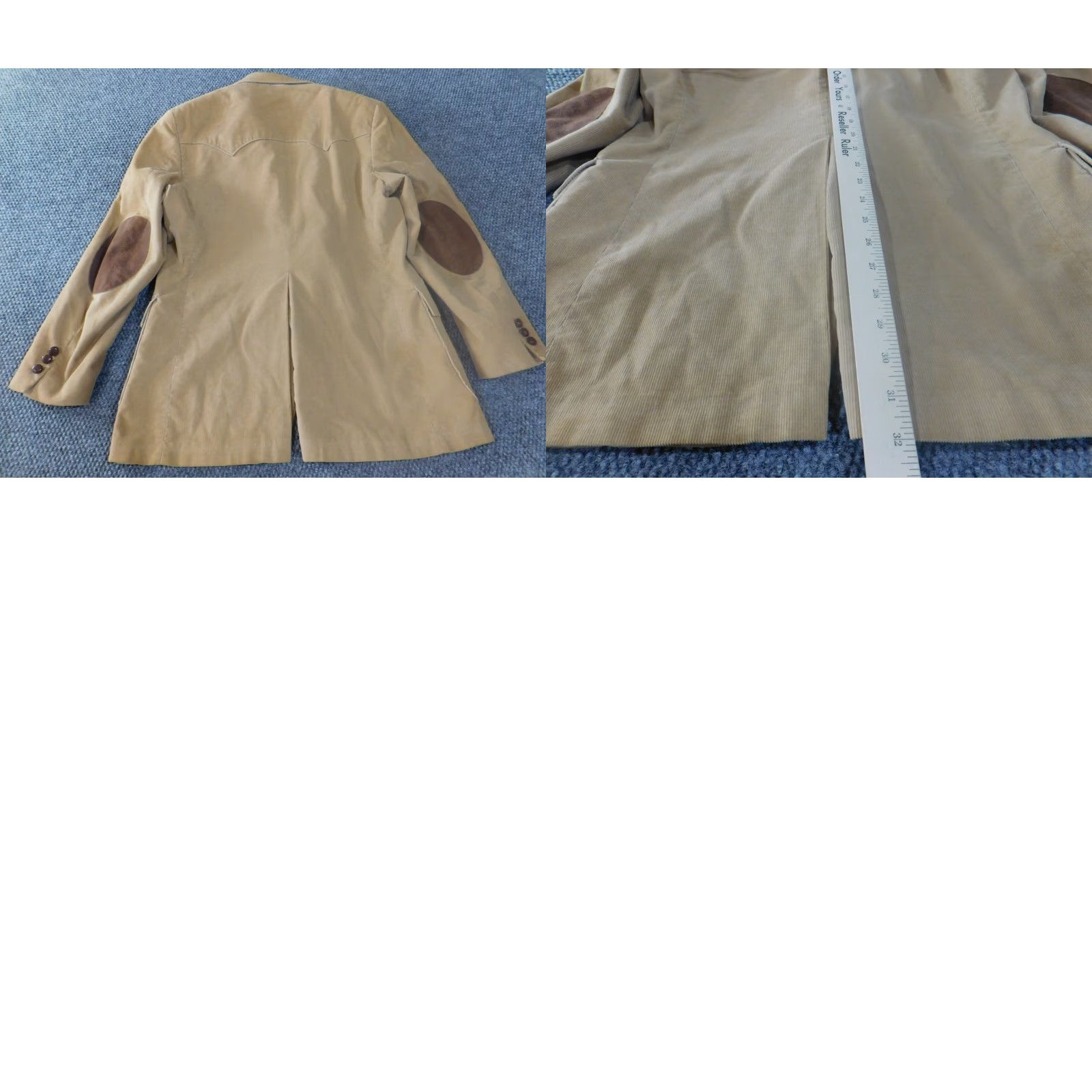 Levi's VINTAGE Levis Blazer Corduroy Brown 42 Mens Sports Coat Jacket Coat Single-Breasted Two-Button Peak Lapel Size 42R - 9 Thumbnail