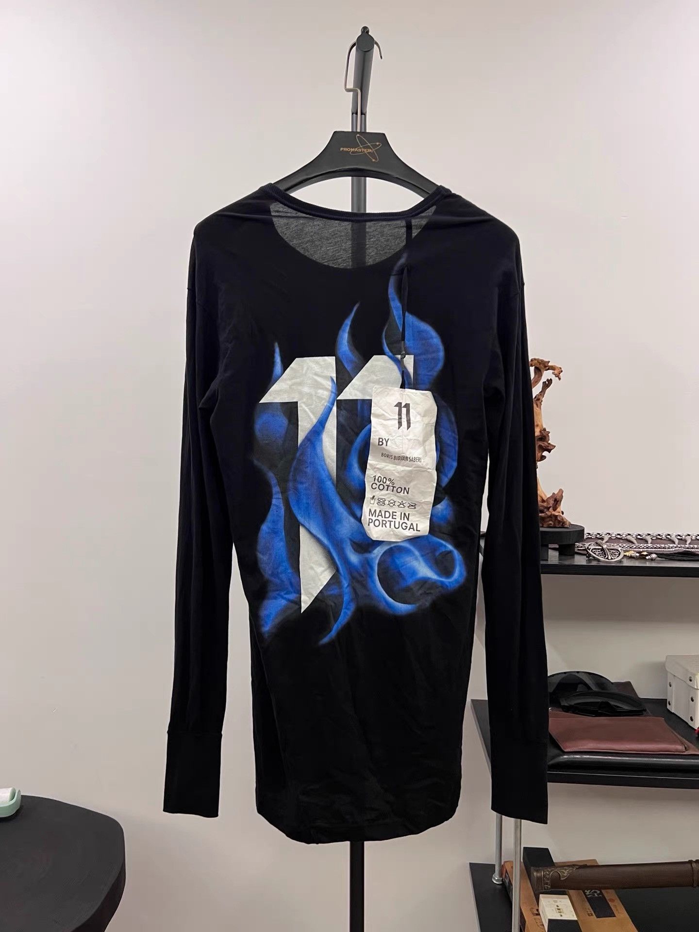 11 By Boris Bidjan Saberi 11by BBS Logo Print Long Sleeve K35 Size US M / EU 48-50 / 2 - 1 Thumbnail