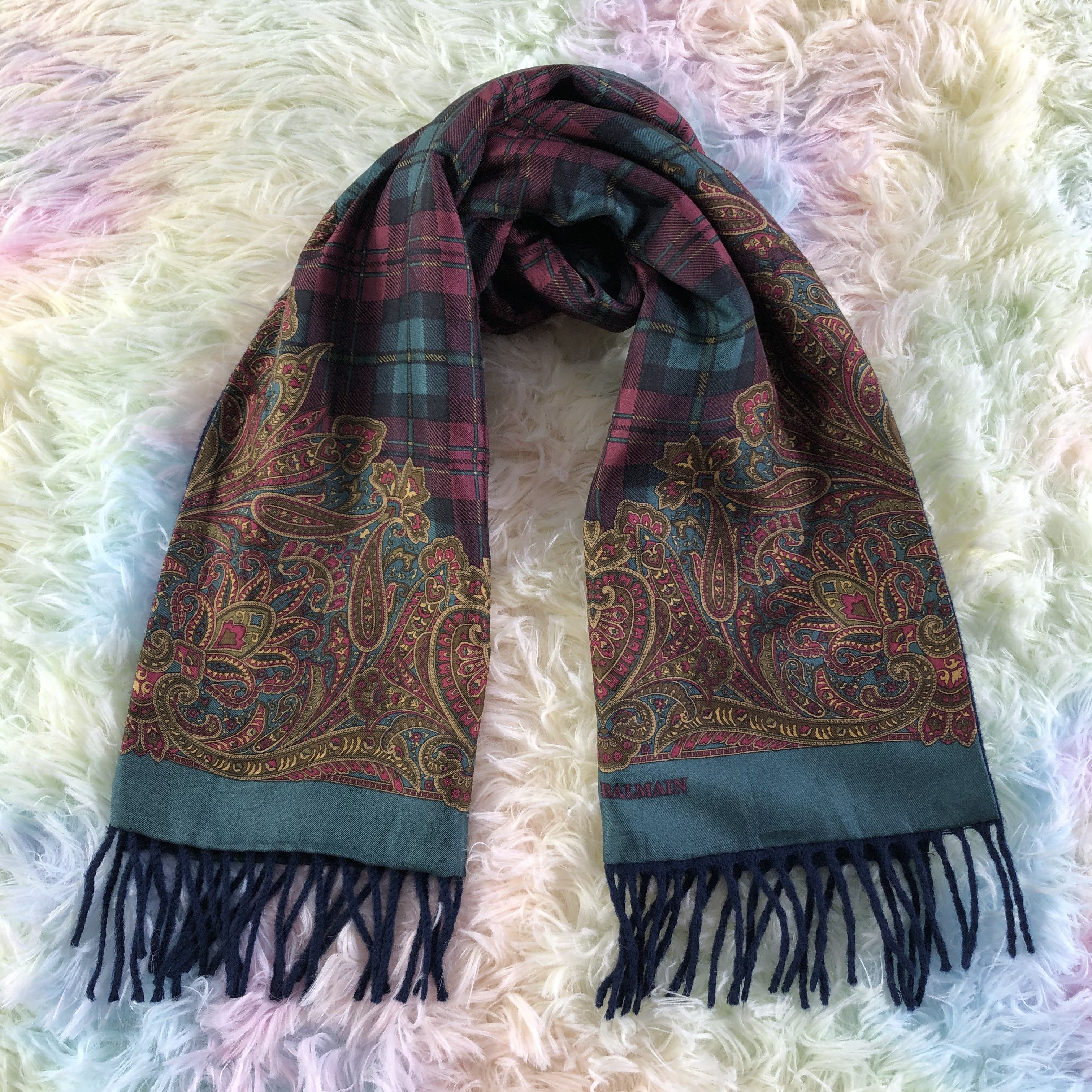 Vintage Pierre Balmain Wool Silk Scarf / Muffler / Neckwear - KM13 Size ONE SIZE - 1 Thumbnail