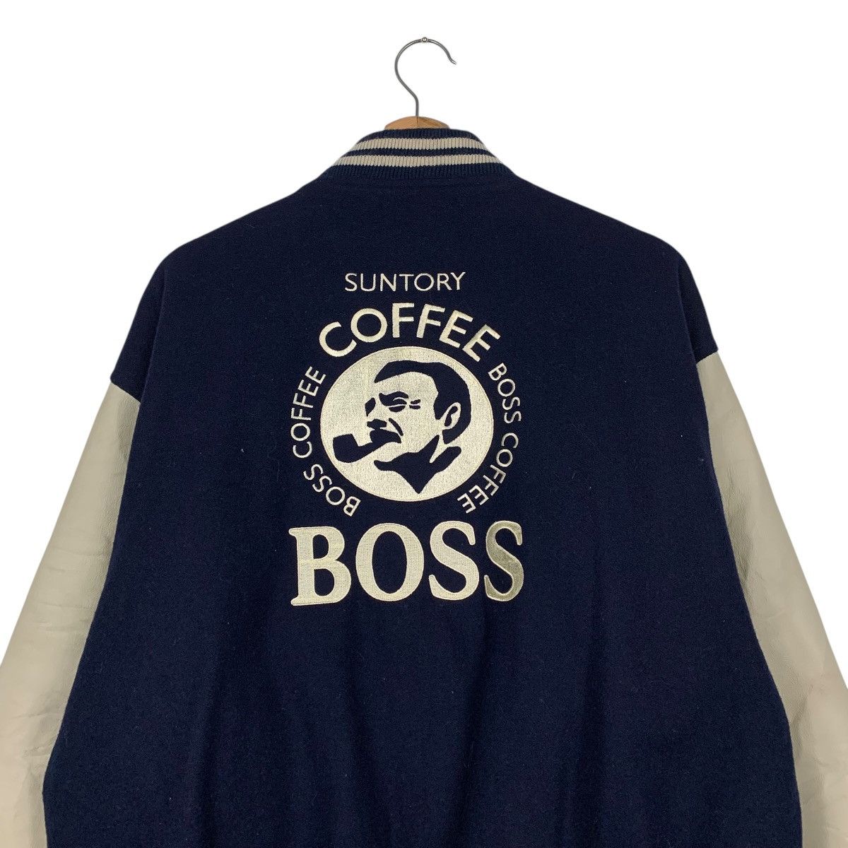 Japanese Brand Suntory Boss Coffee Varsity Leather Jacket Size US L / EU 52-54 / 3 - 8 Thumbnail
