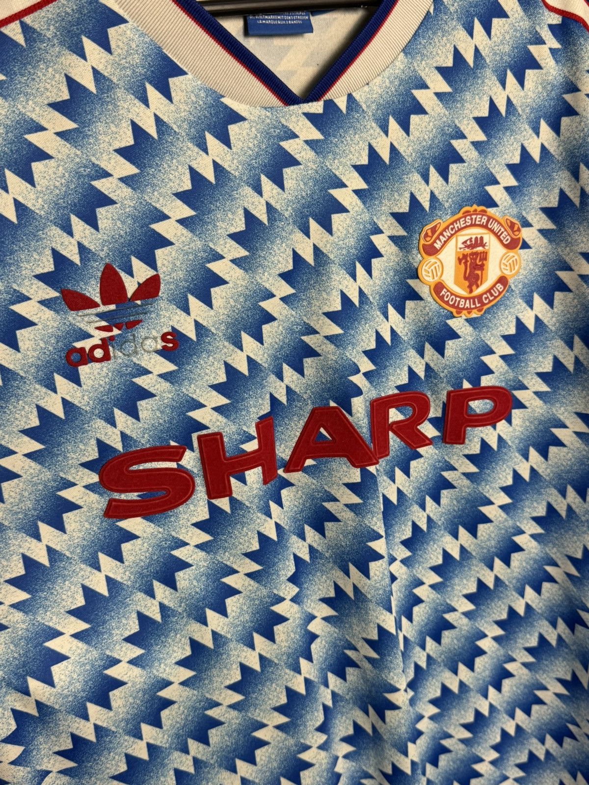 Adidas Adidas Originals Manchester United 90/92 Away Football Shirt Size US L / EU 52-54 / 3 - 3 Thumbnail