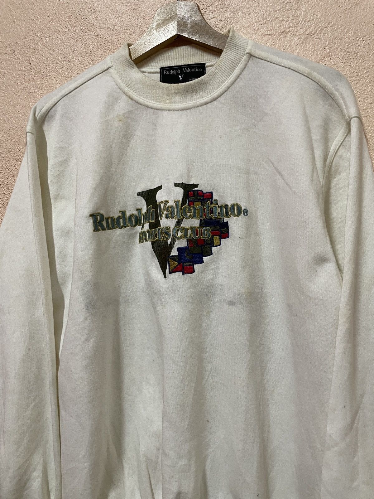 Valentino Rudolph Valentino LongSleeve Sweatshirt Big Logo Embroidery Size US M / EU 48-50 / 2 - 6 Thumbnail