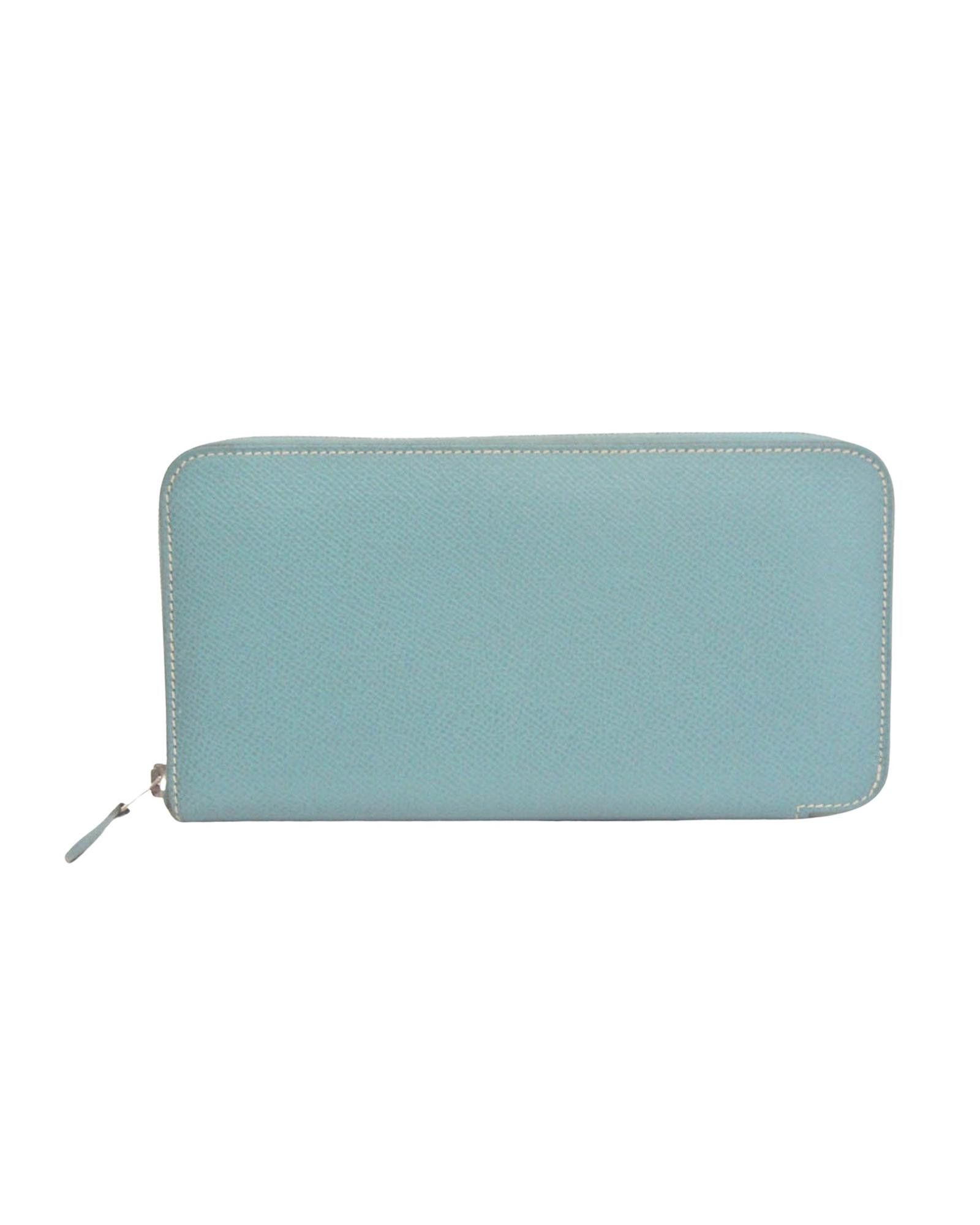 image of Hermes Azap Long Wallet in Blue, Women's
