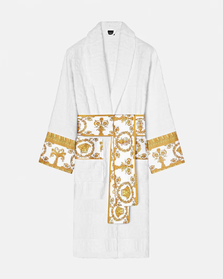 Versace Versace White / Gold Baroque Embossed Robe Size US L / EU 52-54 / 3 - 2 Thumbnail