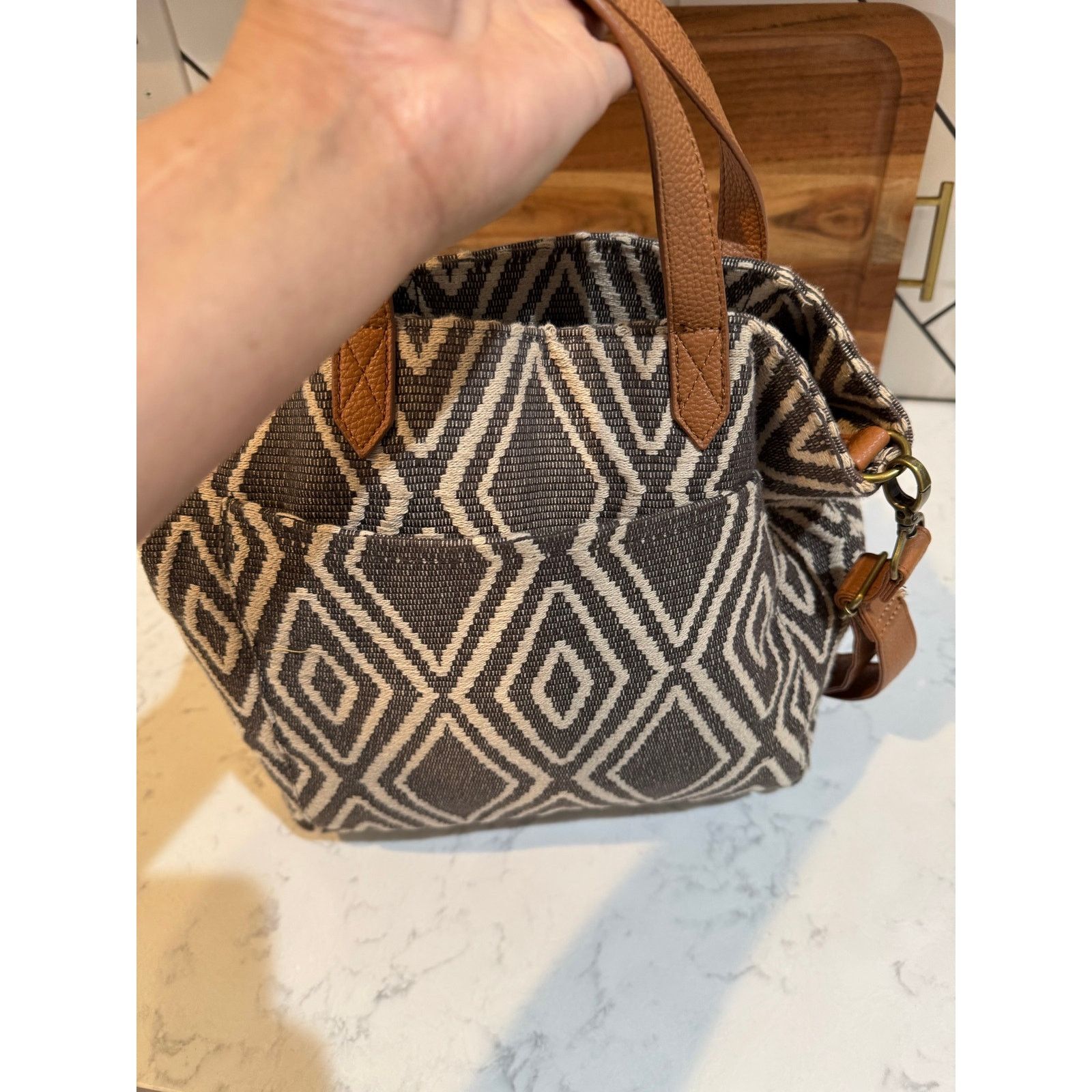 Other Thirty-One Gifts geometric diamond woven crossbody tote bag Size ONE SIZE - 8 Thumbnail