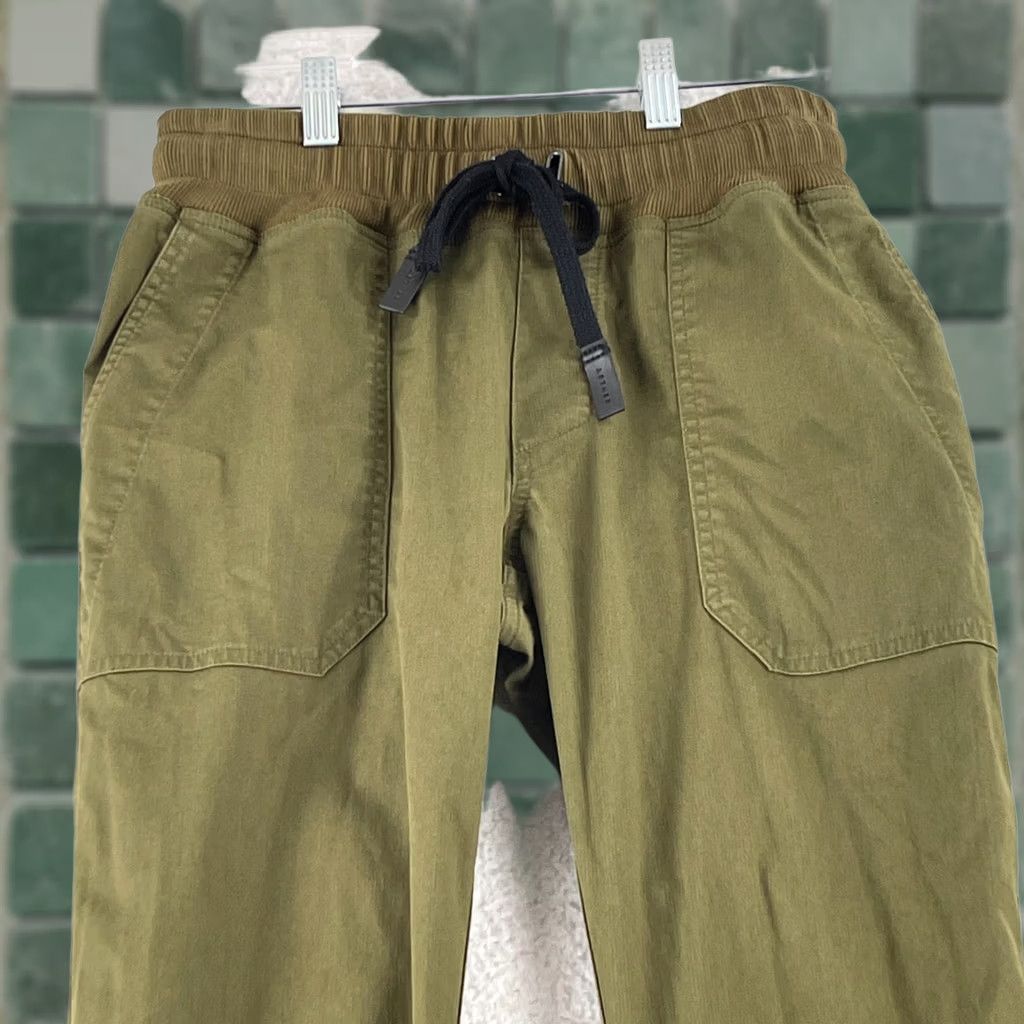Vintage Aether Pants Mens Small Green Drawstring Straight Leg Casual Size US 29 - 1 Thumbnail