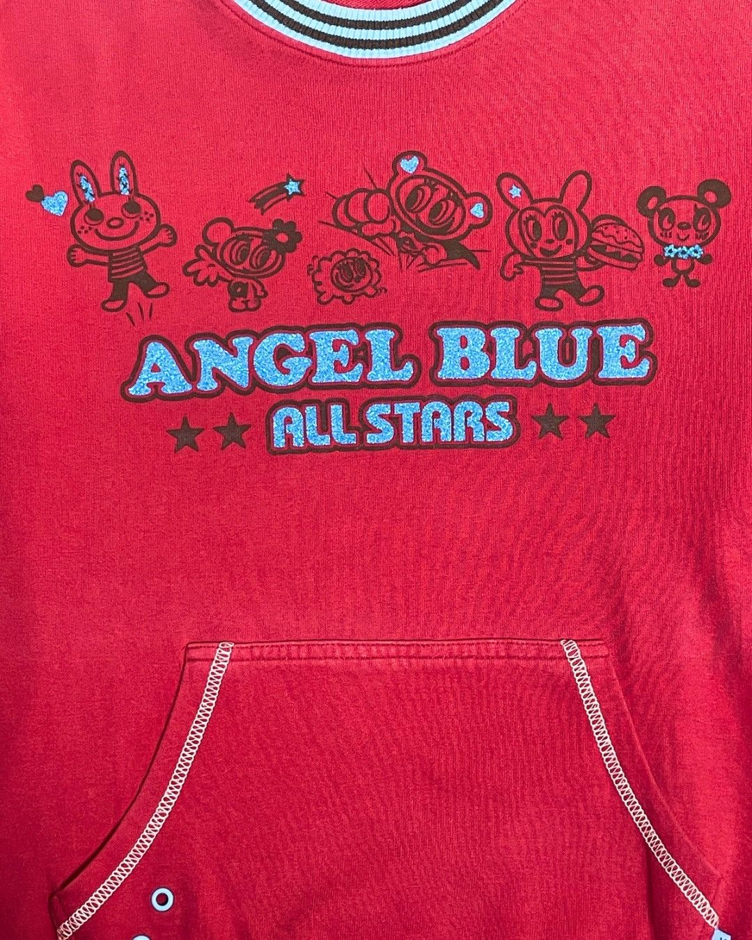 Angel Blue Angel Blue "All Stars" Red Pocket Sweatshirt Size M / US 6-8 / IT 42-44 - 8 Thumbnail