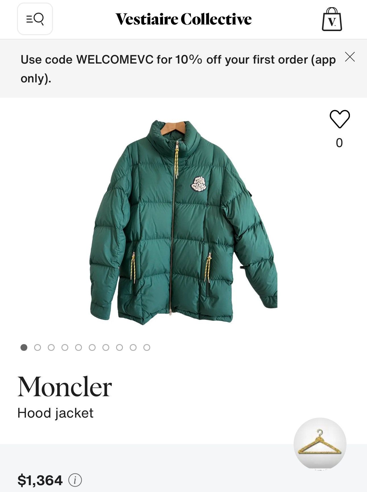 Moncler MONCLER MARIVELES GIUBBOTTO DOWN JACKET (GREEN) Size US L / EU 52-54 / 3 - 18 Thumbnail